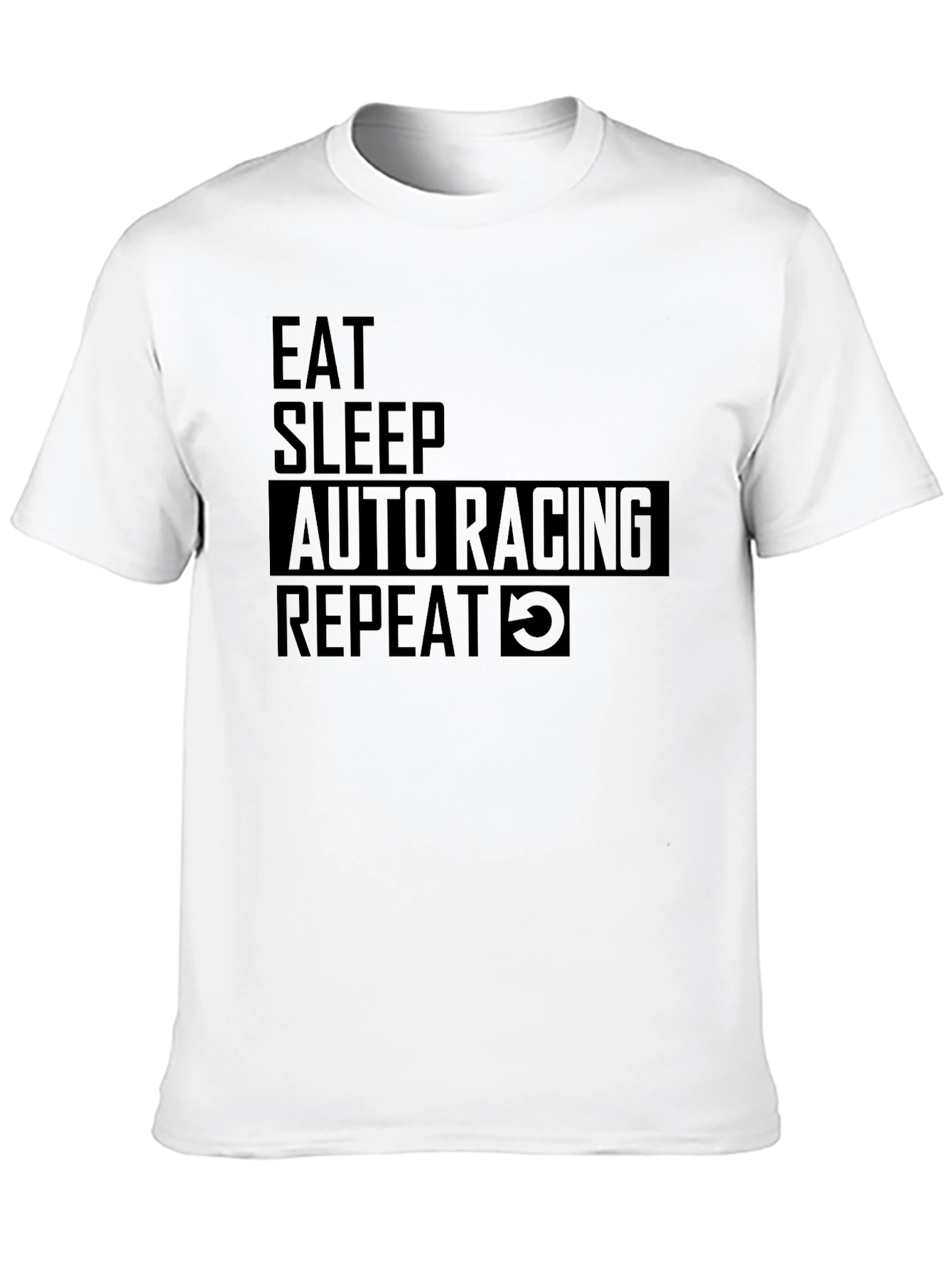 Eat Sleep Auto Racing Repeat Black T-Shirt