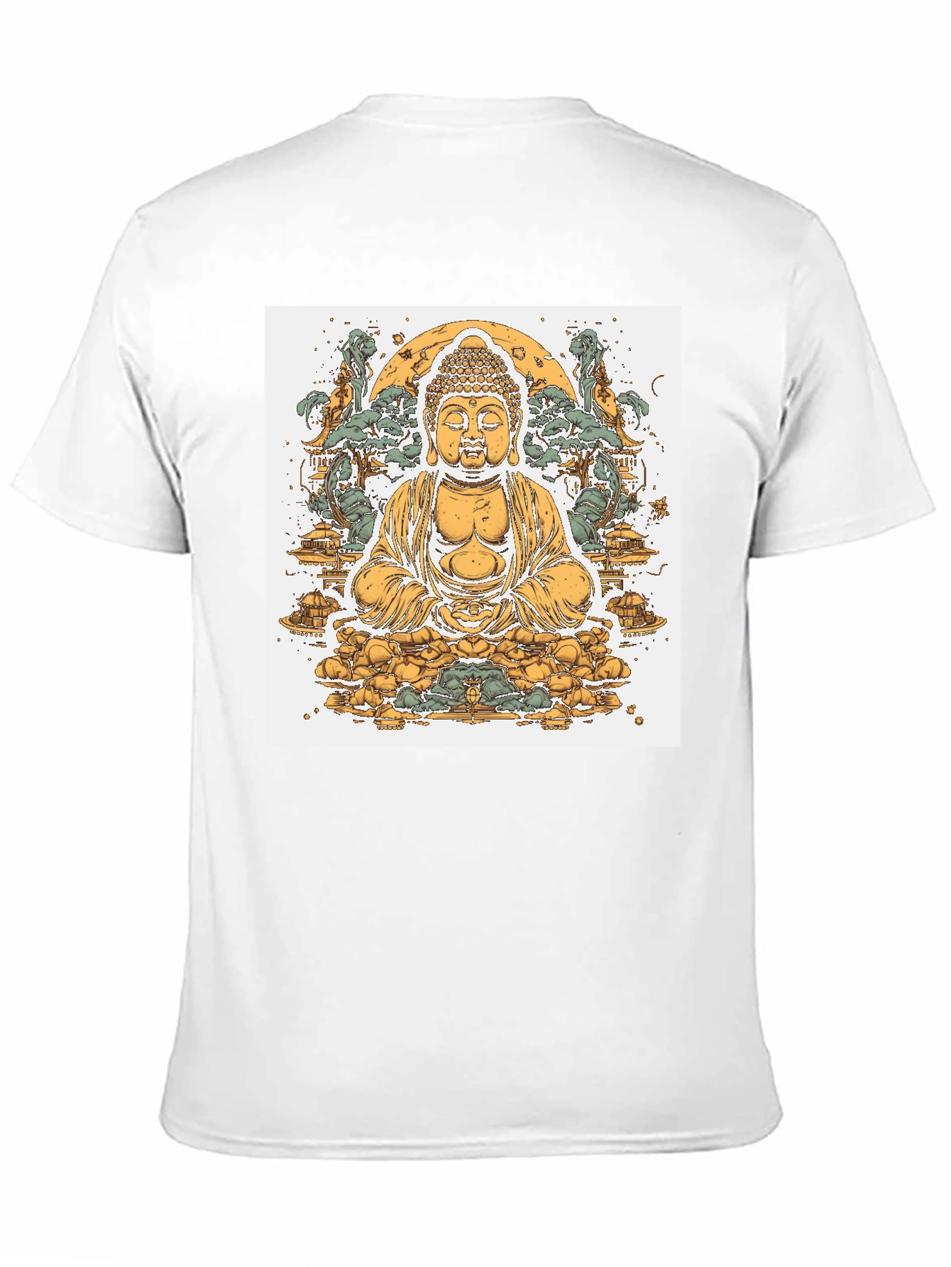 Buddha Graphic Tee - Black Cotton Blend