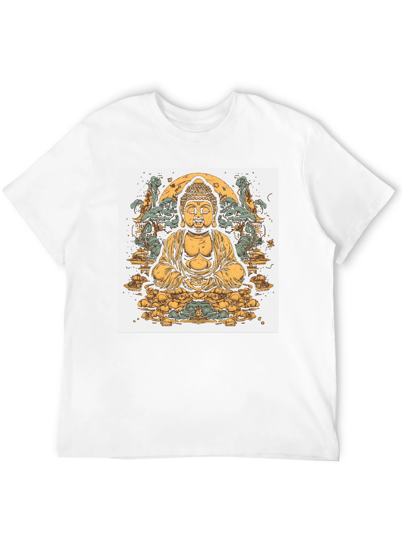 Buddha Graphic Tee - Black Cotton Blend