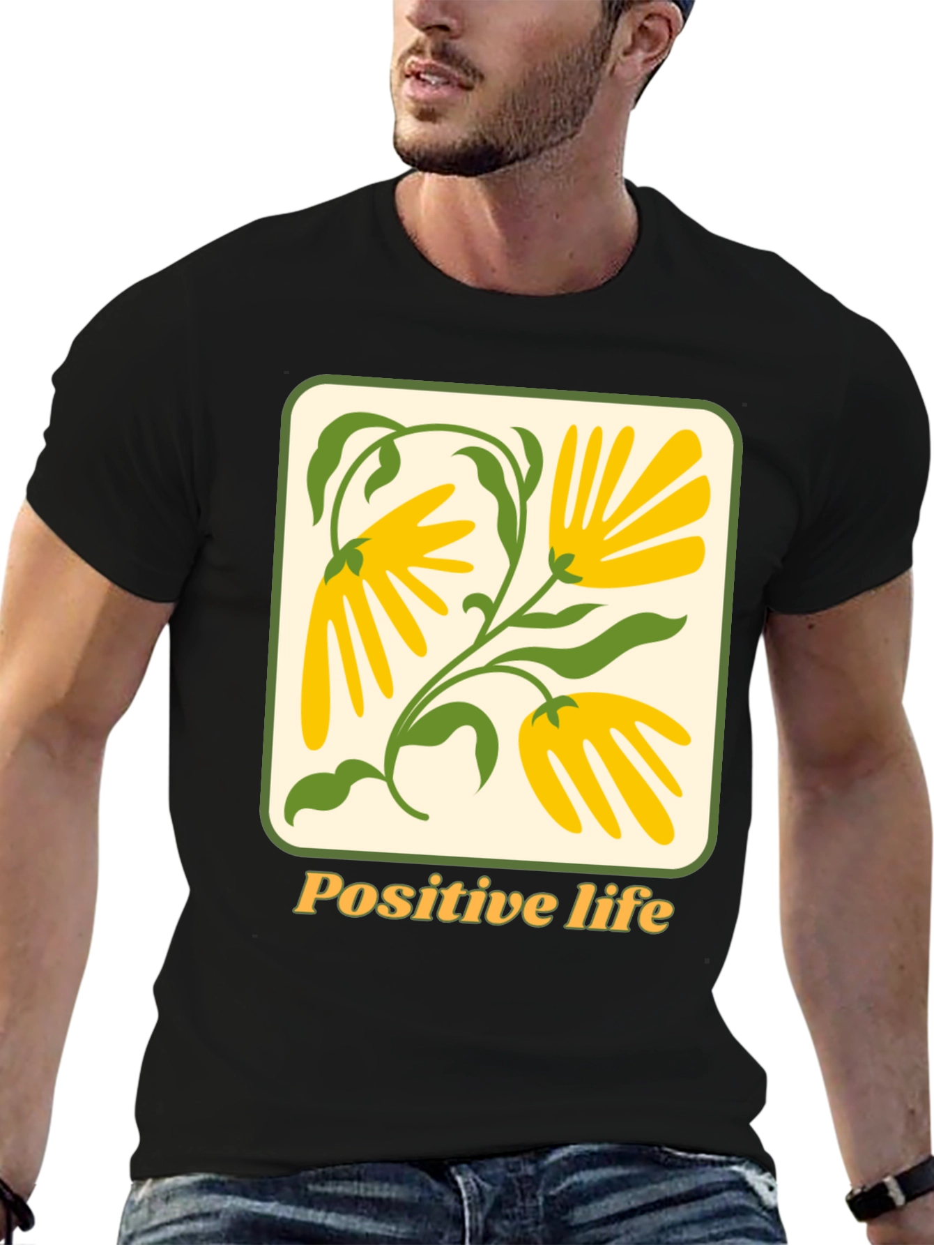 Positive Life Floral Graphic T-Shirt - Unisex