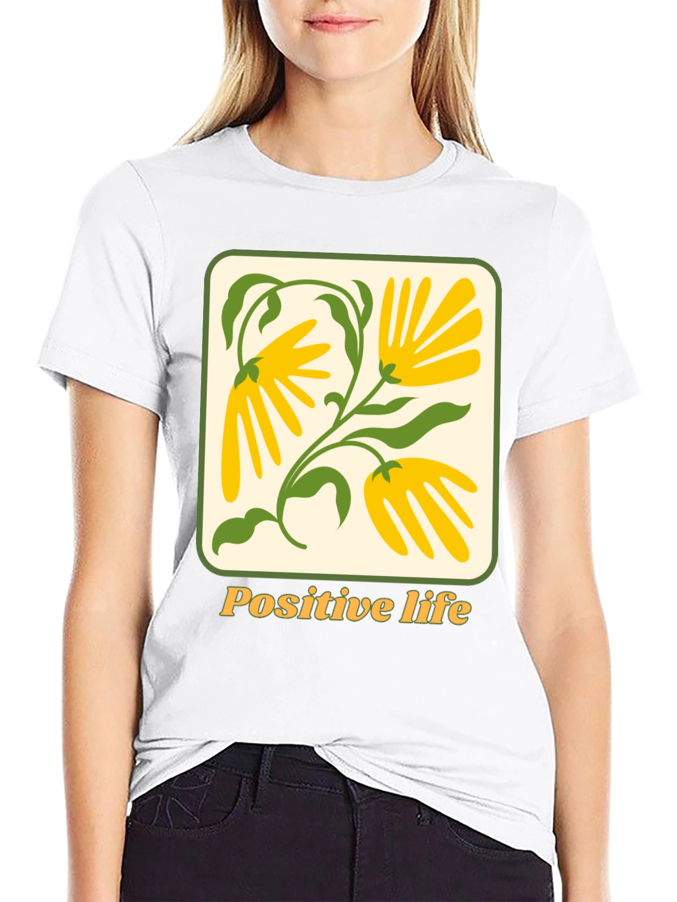 Positive Life Floral Graphic T-Shirt - Unisex