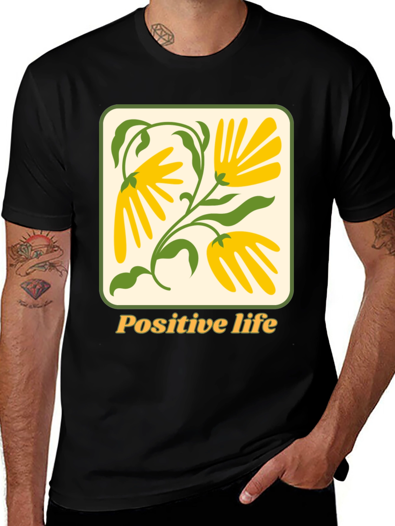 Positive Life Floral Graphic T-Shirt - Unisex