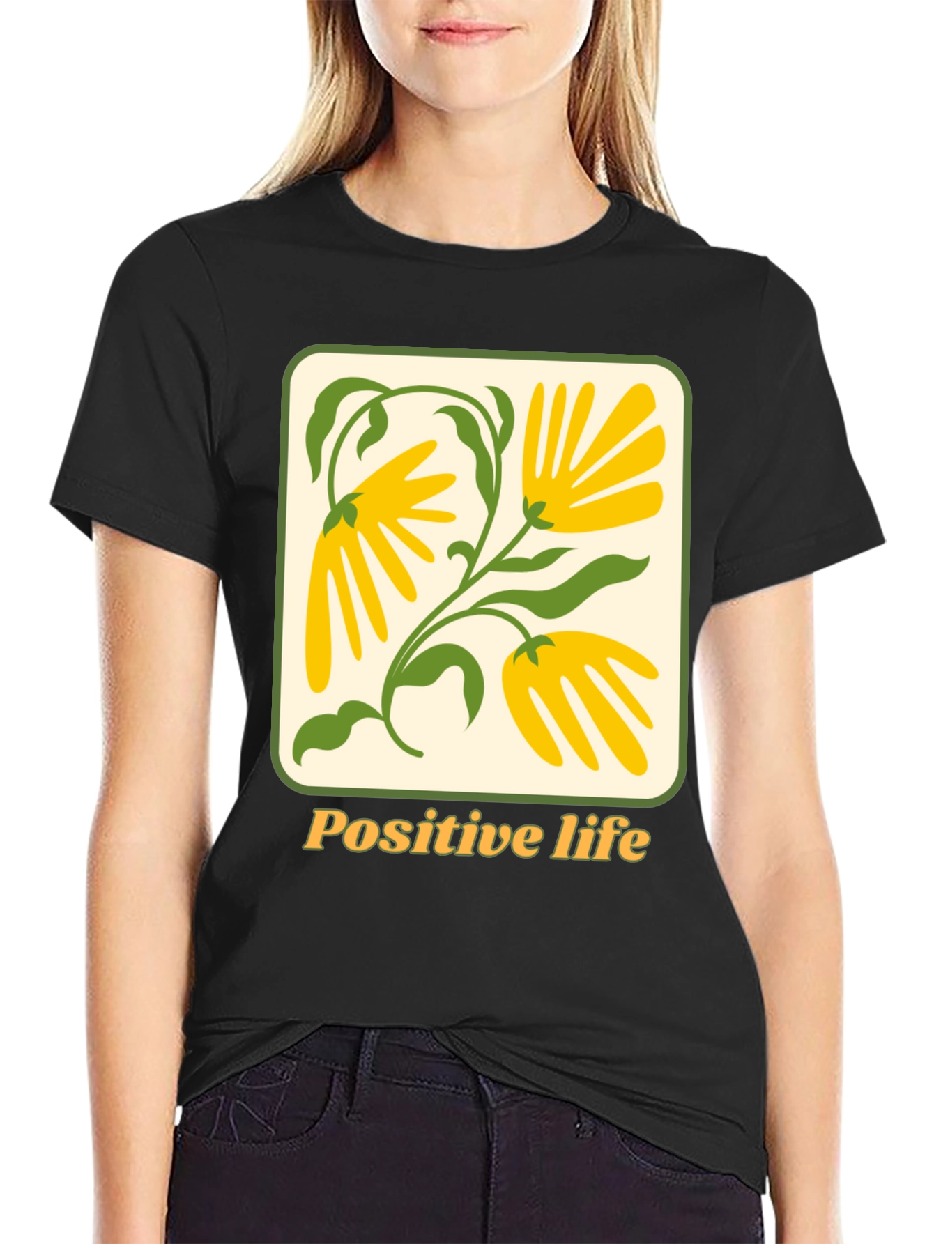Positive Life Floral Graphic T-Shirt - Unisex