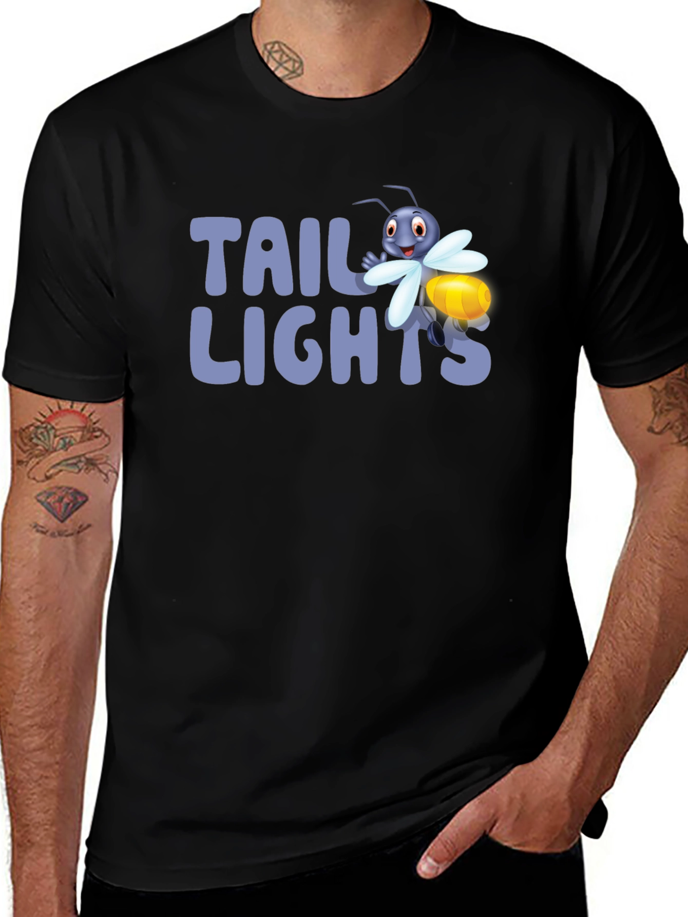 Tail Lights Firefly Graphic Tee - Black Cotton T-Shirt