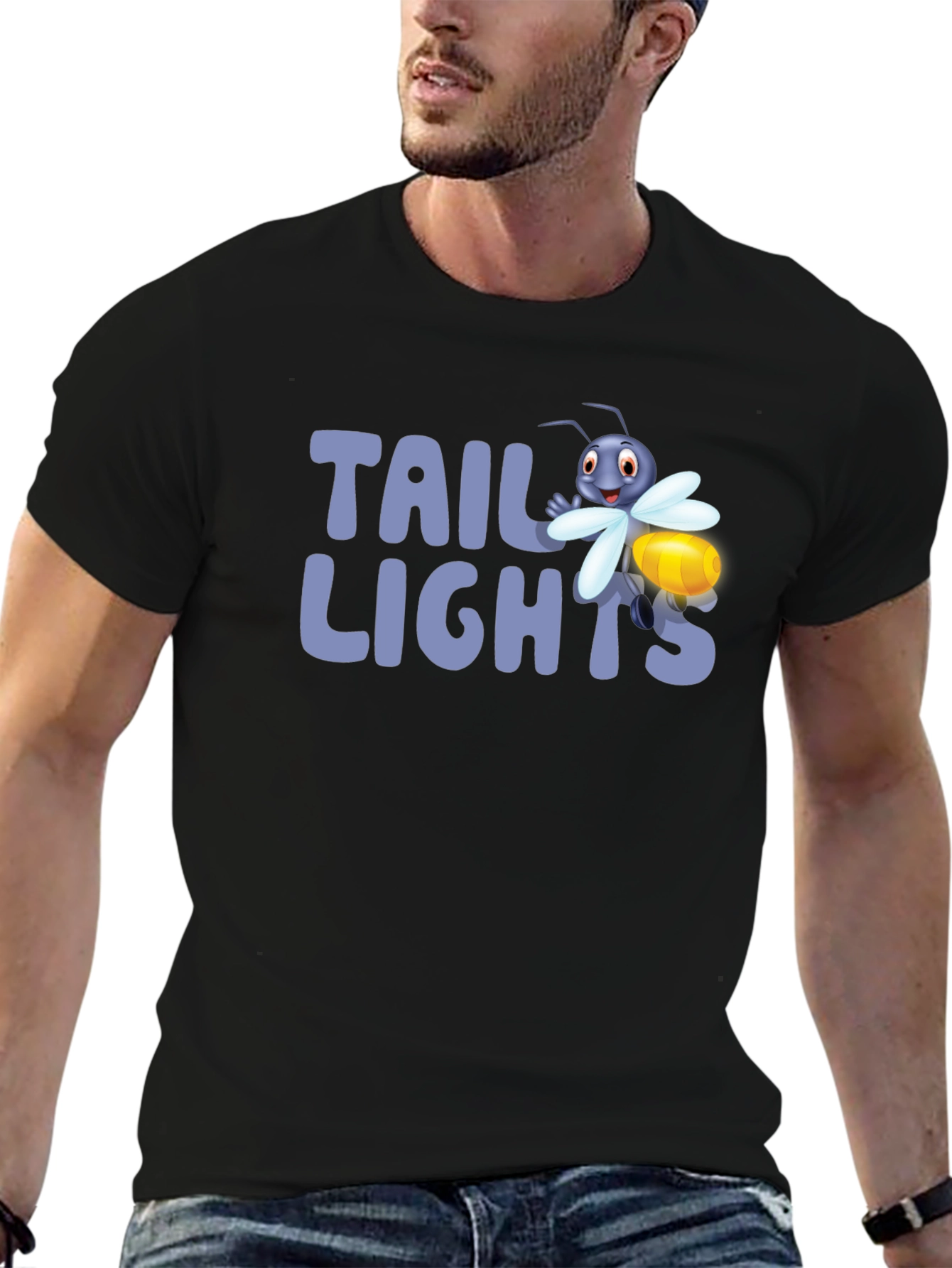 Tail Lights Firefly Graphic Tee - Black Cotton T-Shirt
