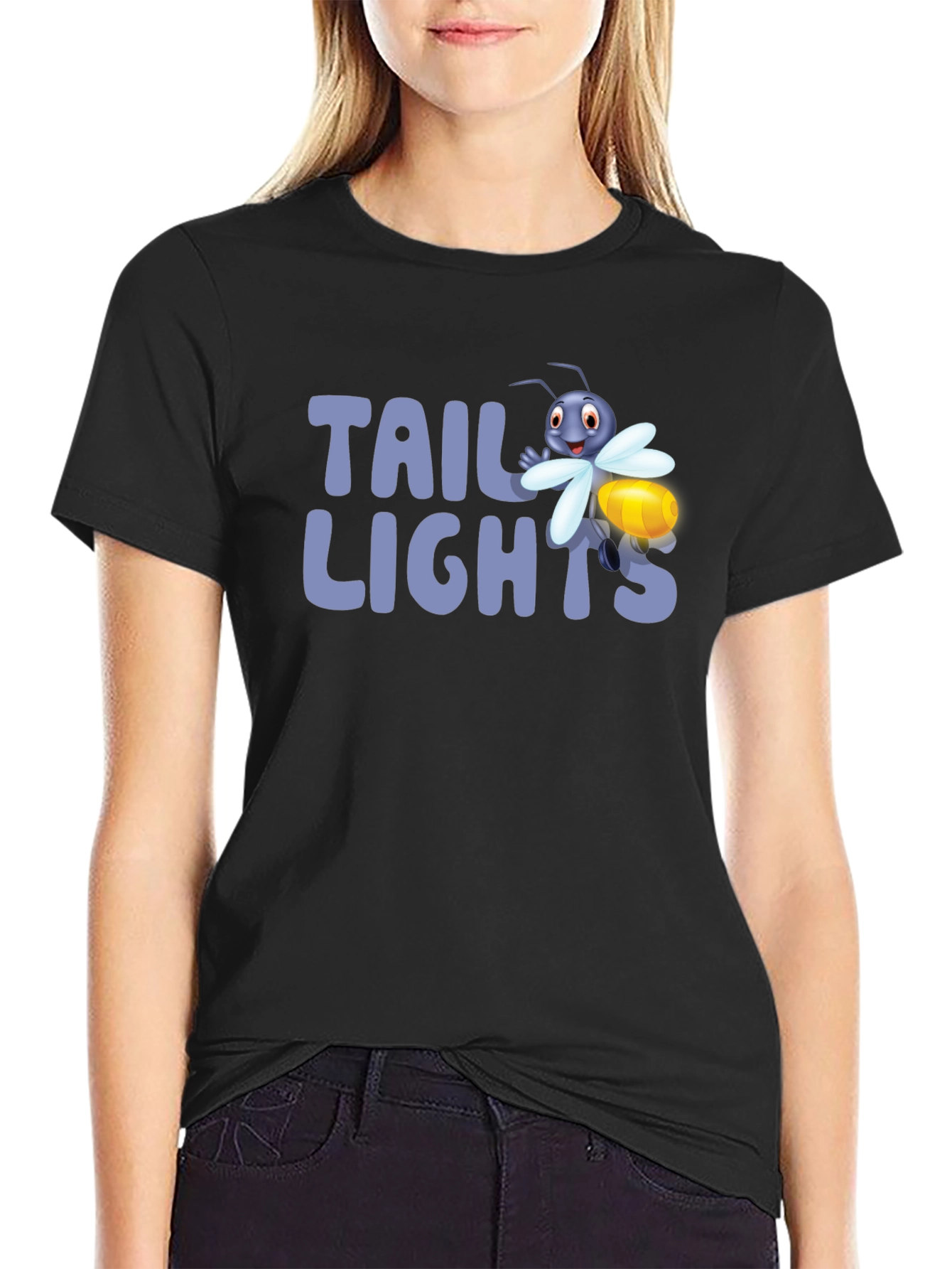 Tail Lights Firefly Graphic Tee - Black Cotton T-Shirt