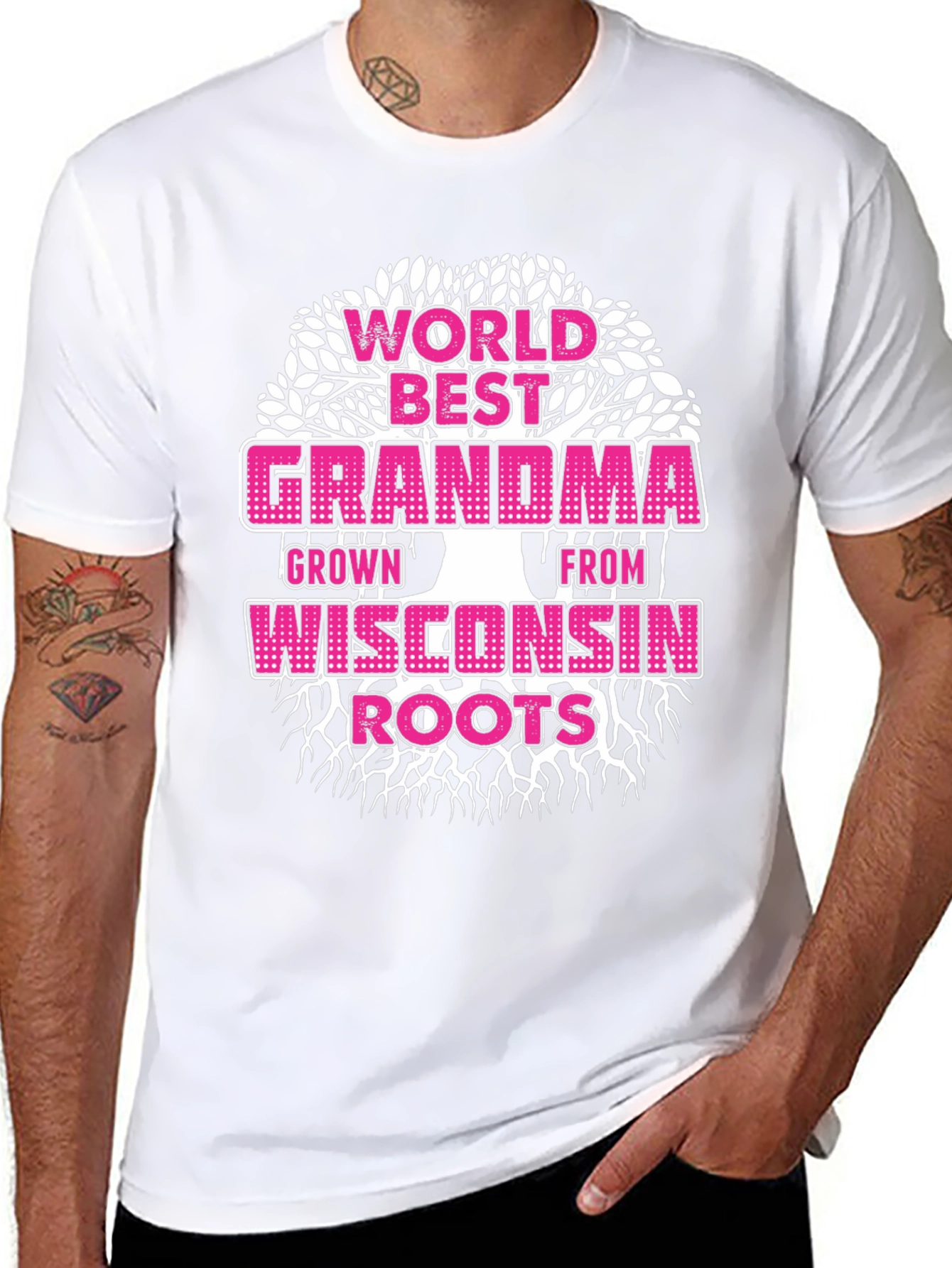 Worlds Best Grandma Wisconsin Roots T-Shirt