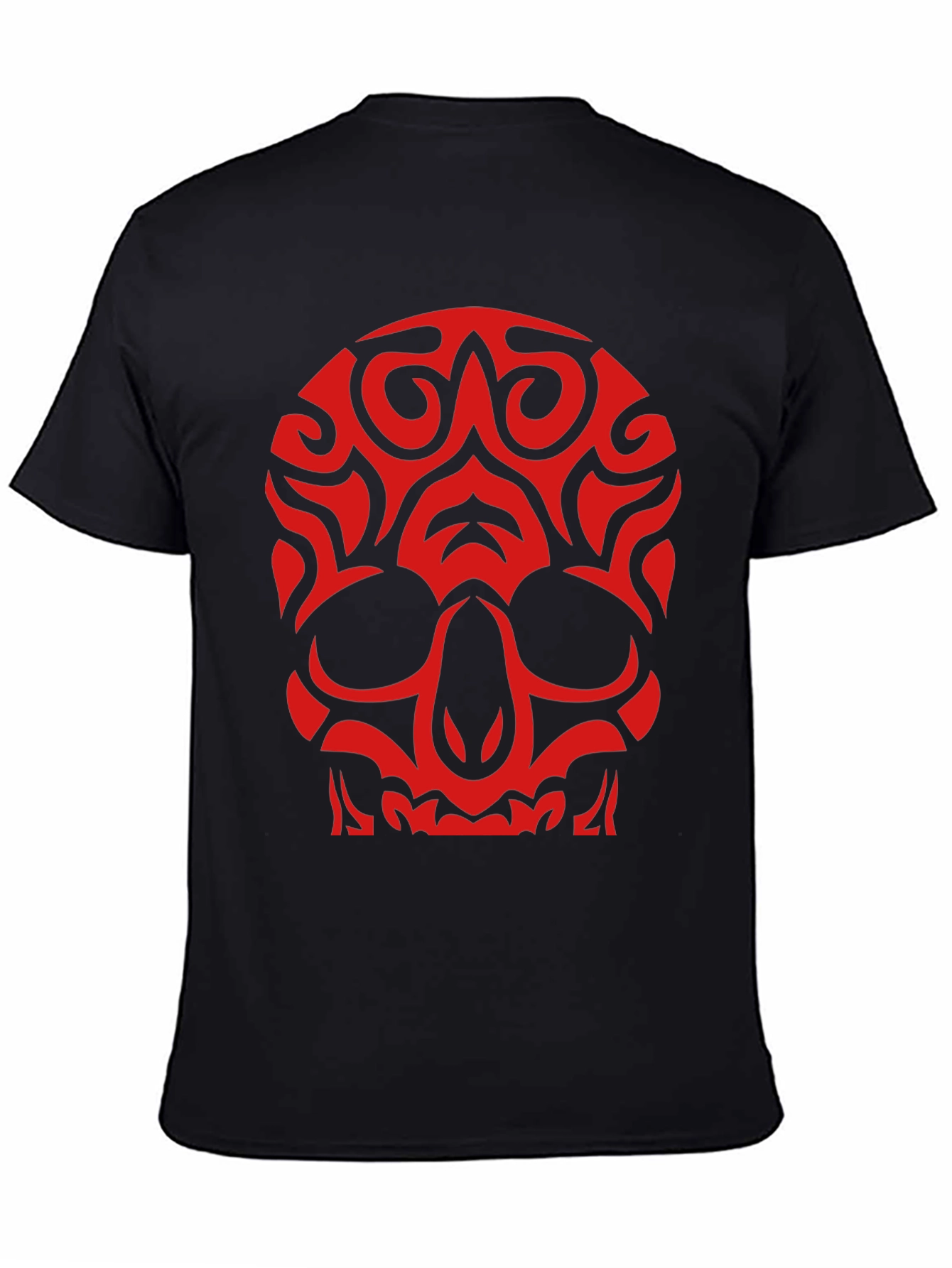 Skull Graphic T-Shirt - Bold Red Design on Black