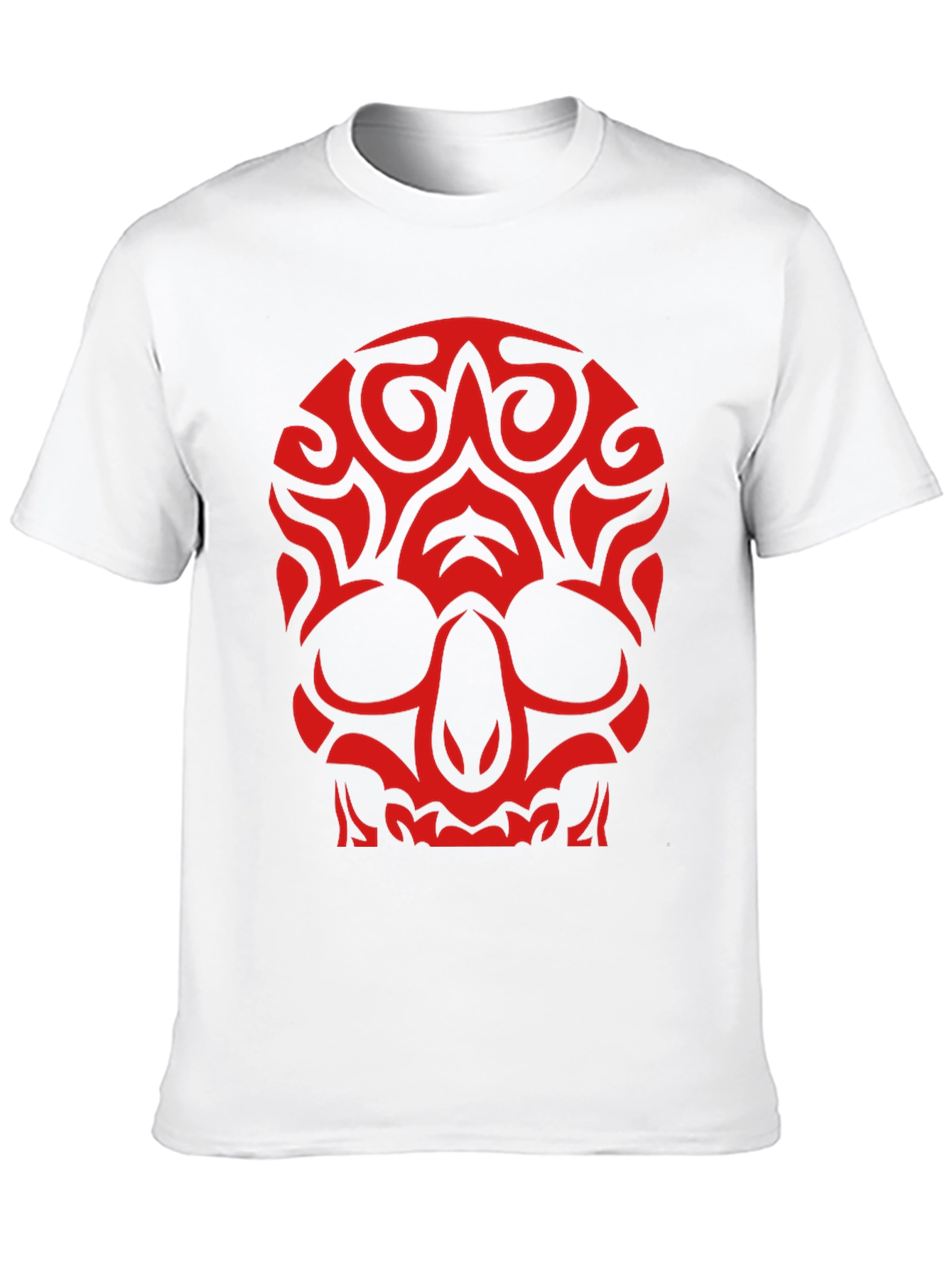 Skull Graphic T-Shirt - Bold Red Design on Black