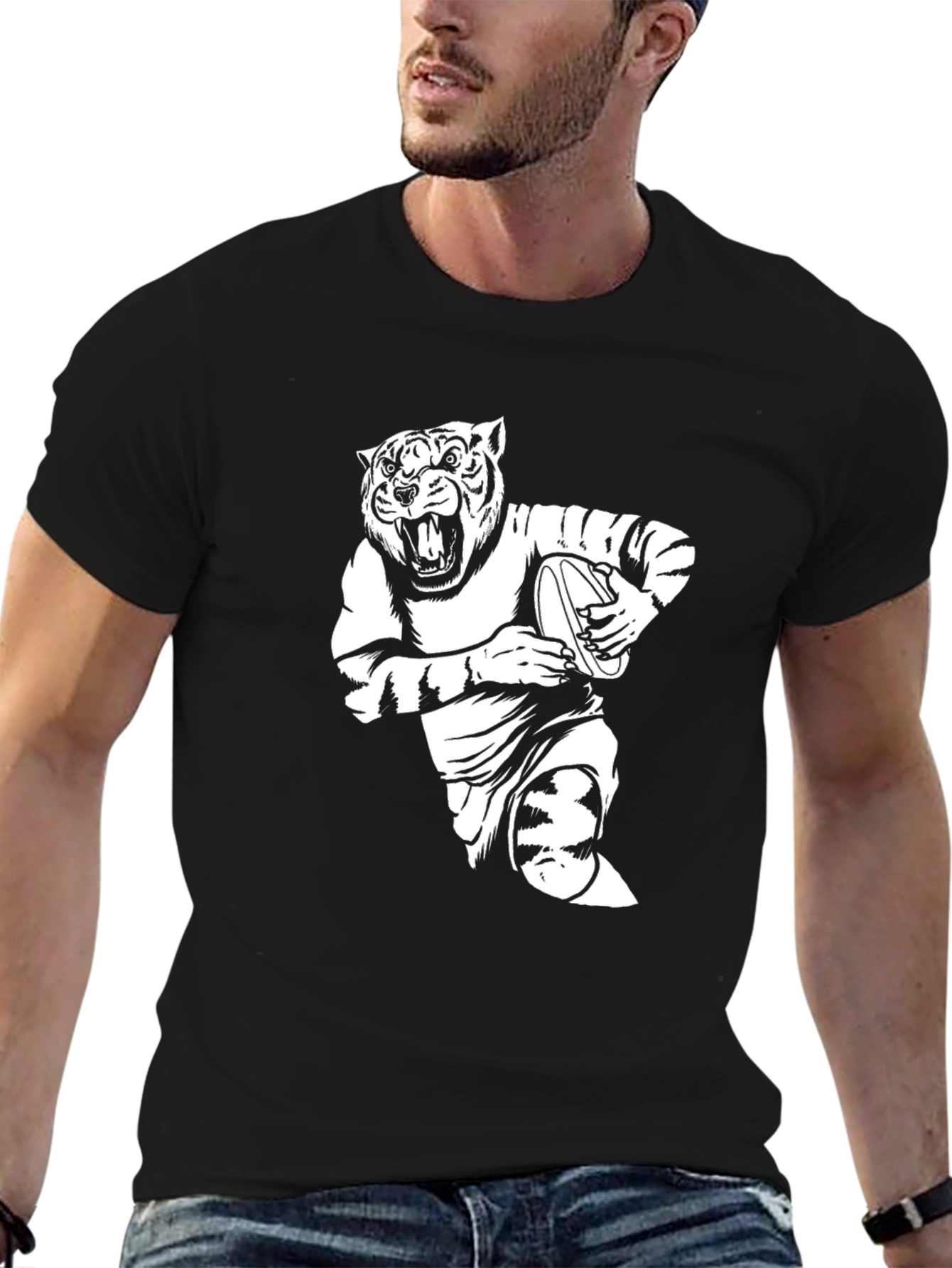 Black Tiger Rugby Graphic T-Shirt