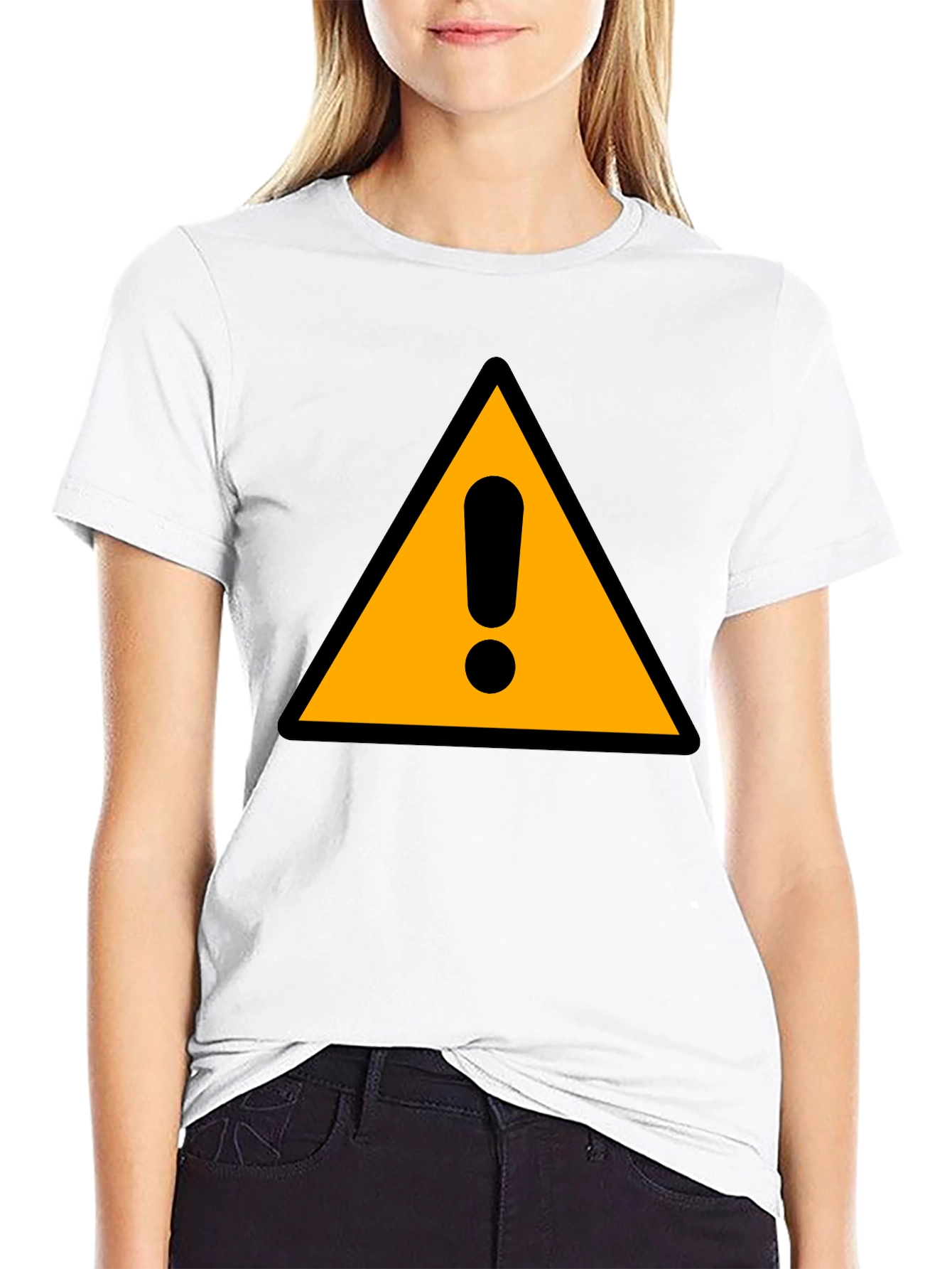 Warning Sign Black T-Shirt - Caution Graphic Tee