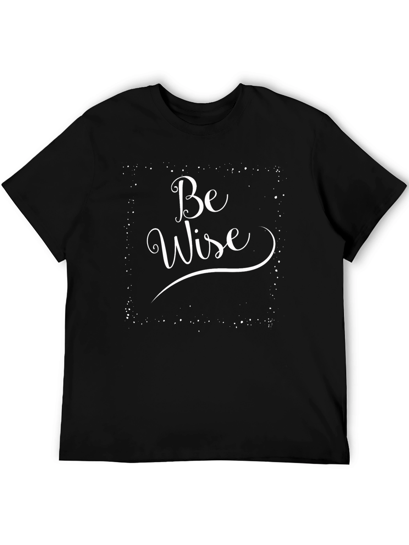 Be Wise Black Graphic Tee for Men