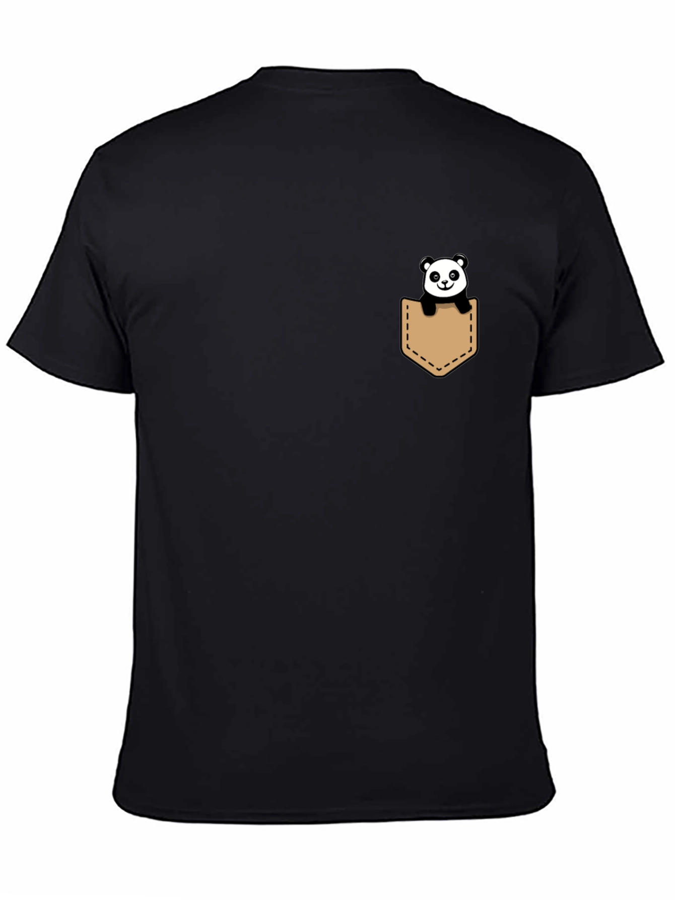 Panda Pocket Tee - Cute & Casual Black T-Shirt