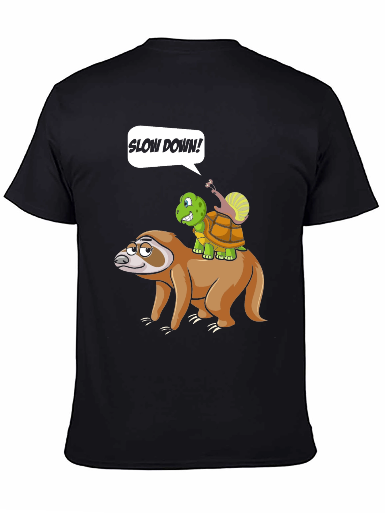 Funny Slow Down Sloth Turtle and Snail T-Shirt