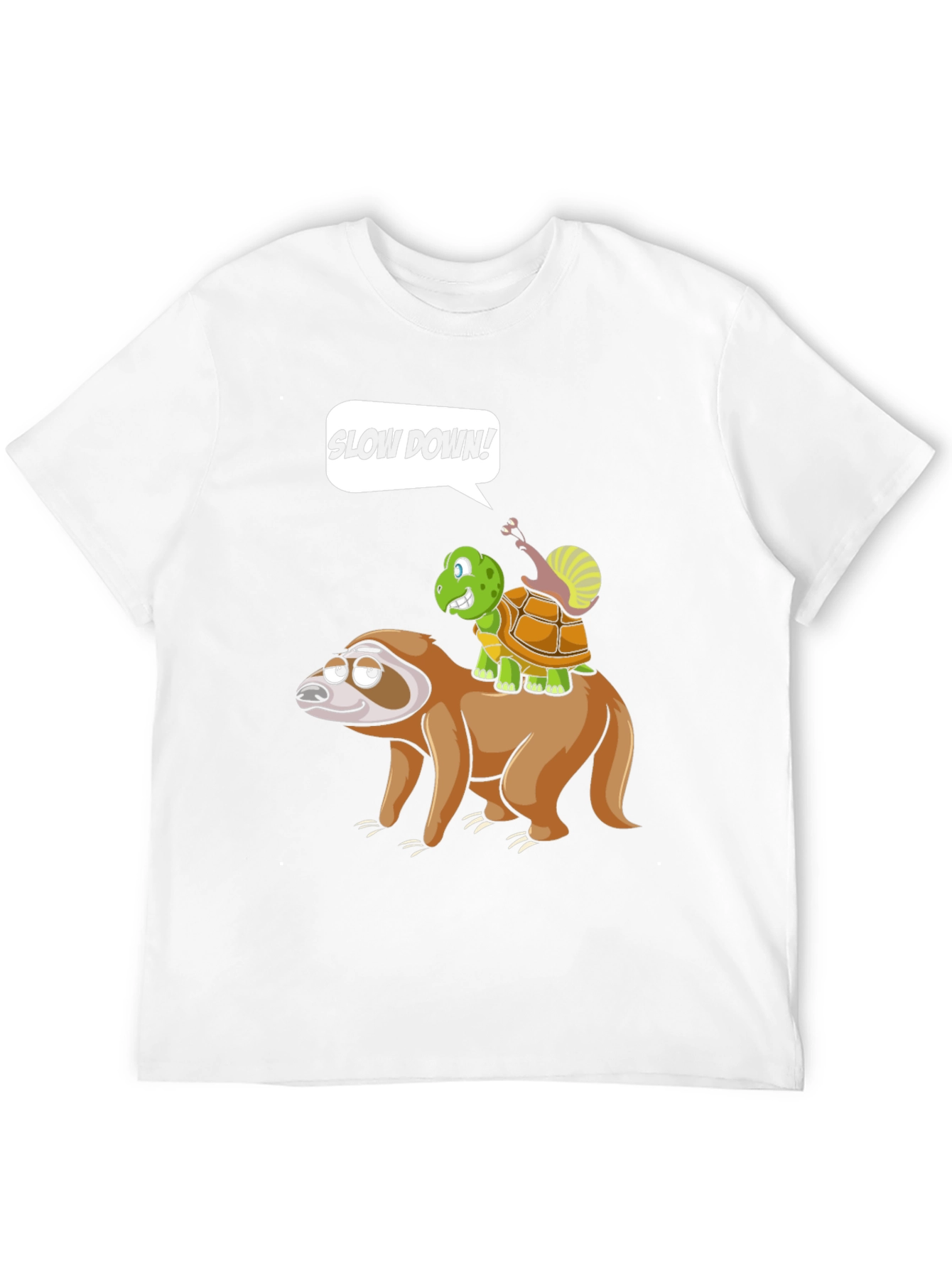 Funny Slow Down Sloth Turtle and Snail T-Shirt