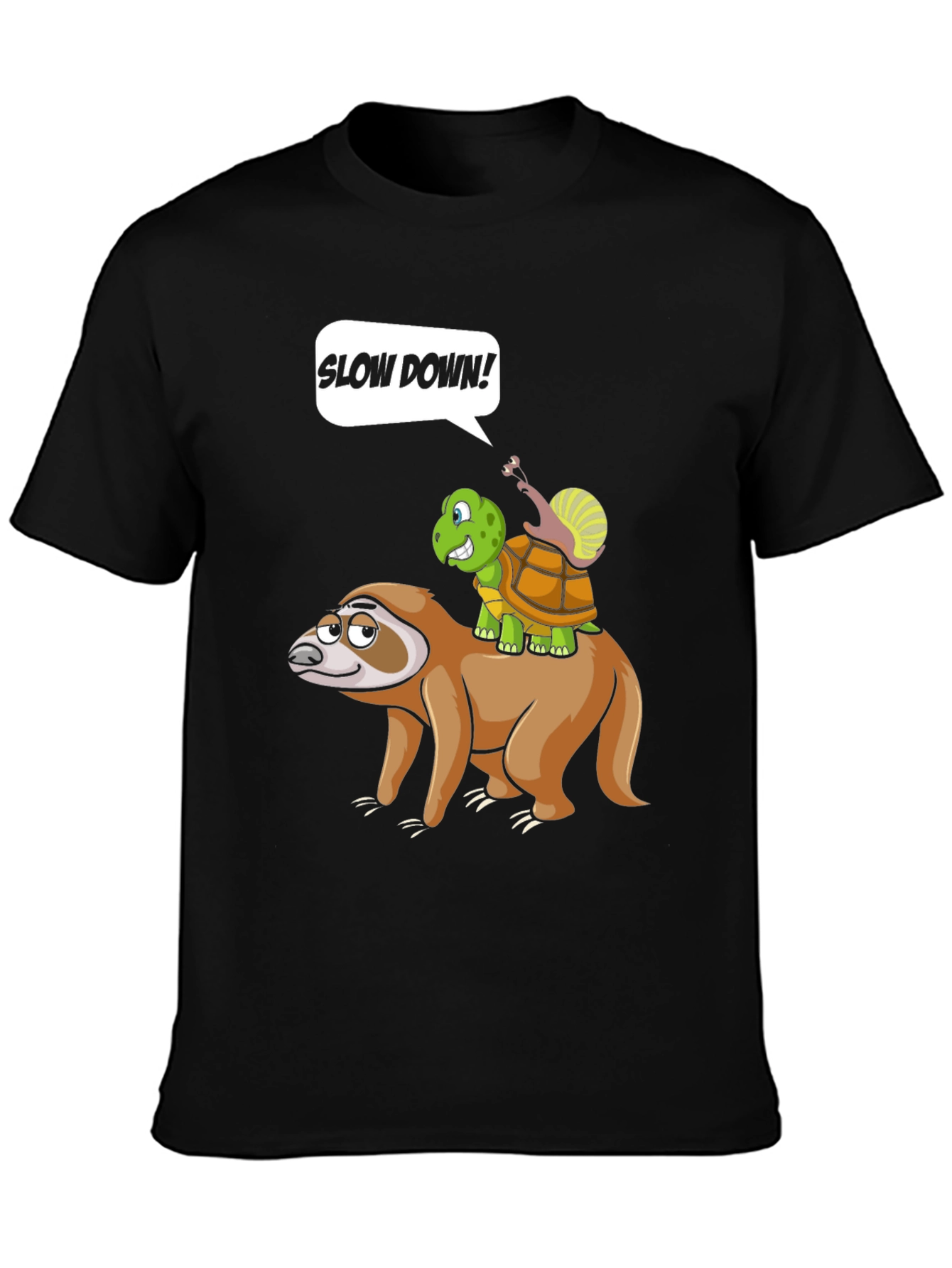 Funny Slow Down Sloth Turtle and Snail T-Shirt