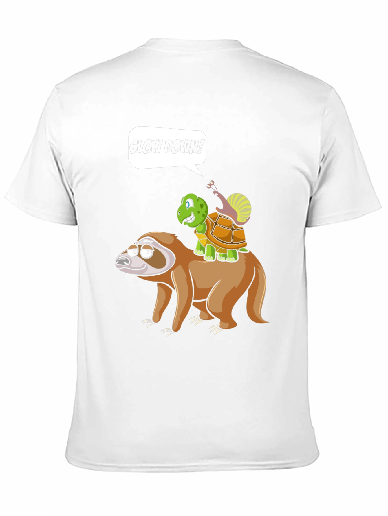 Funny Slow Down Sloth Turtle and Snail T-Shirt