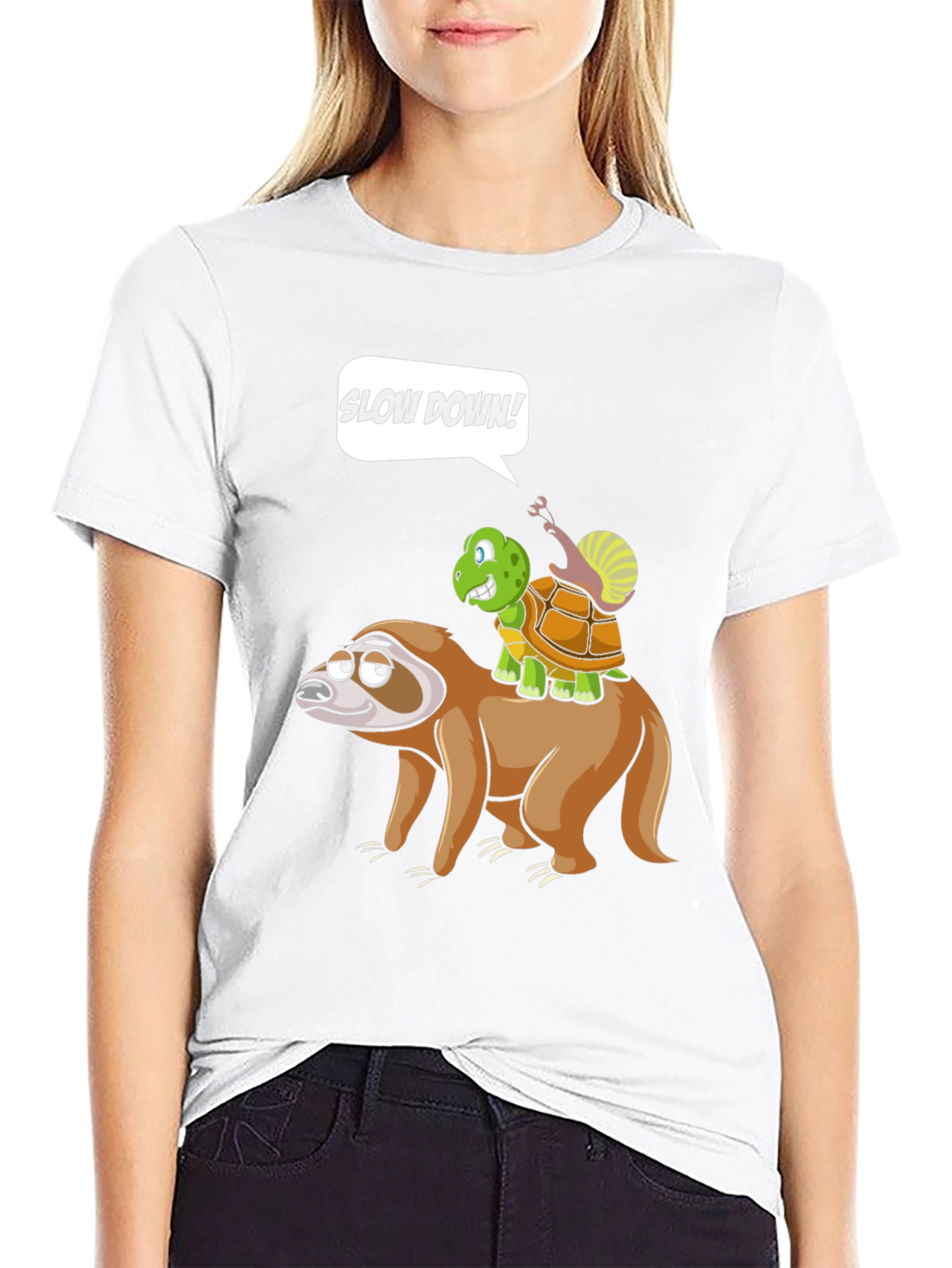 Funny Slow Down Sloth Turtle and Snail T-Shirt