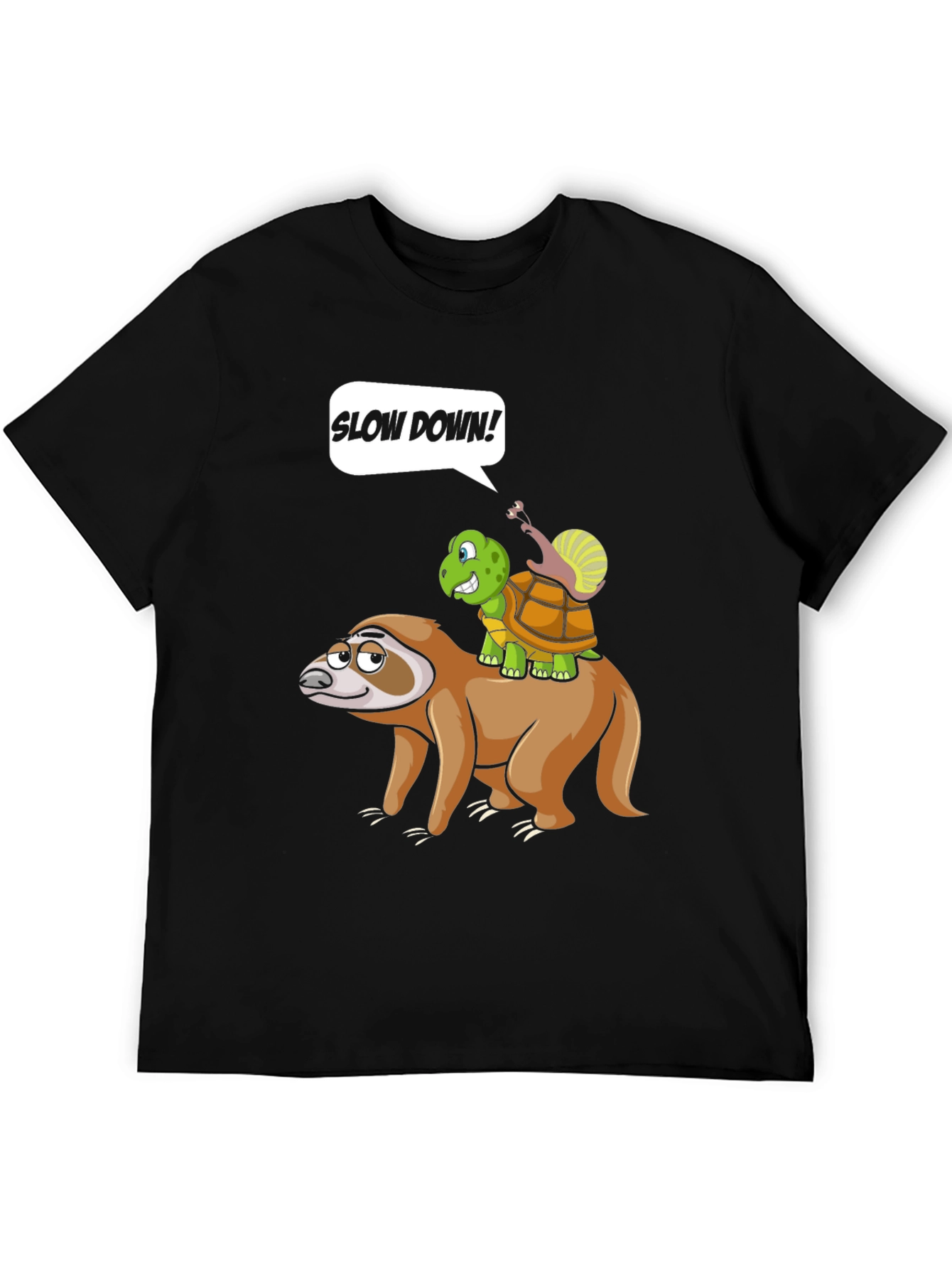 Funny Slow Down Sloth Turtle and Snail T-Shirt