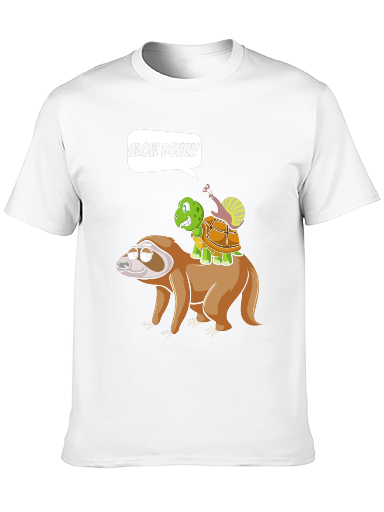 Funny Slow Down Sloth Turtle and Snail T-Shirt