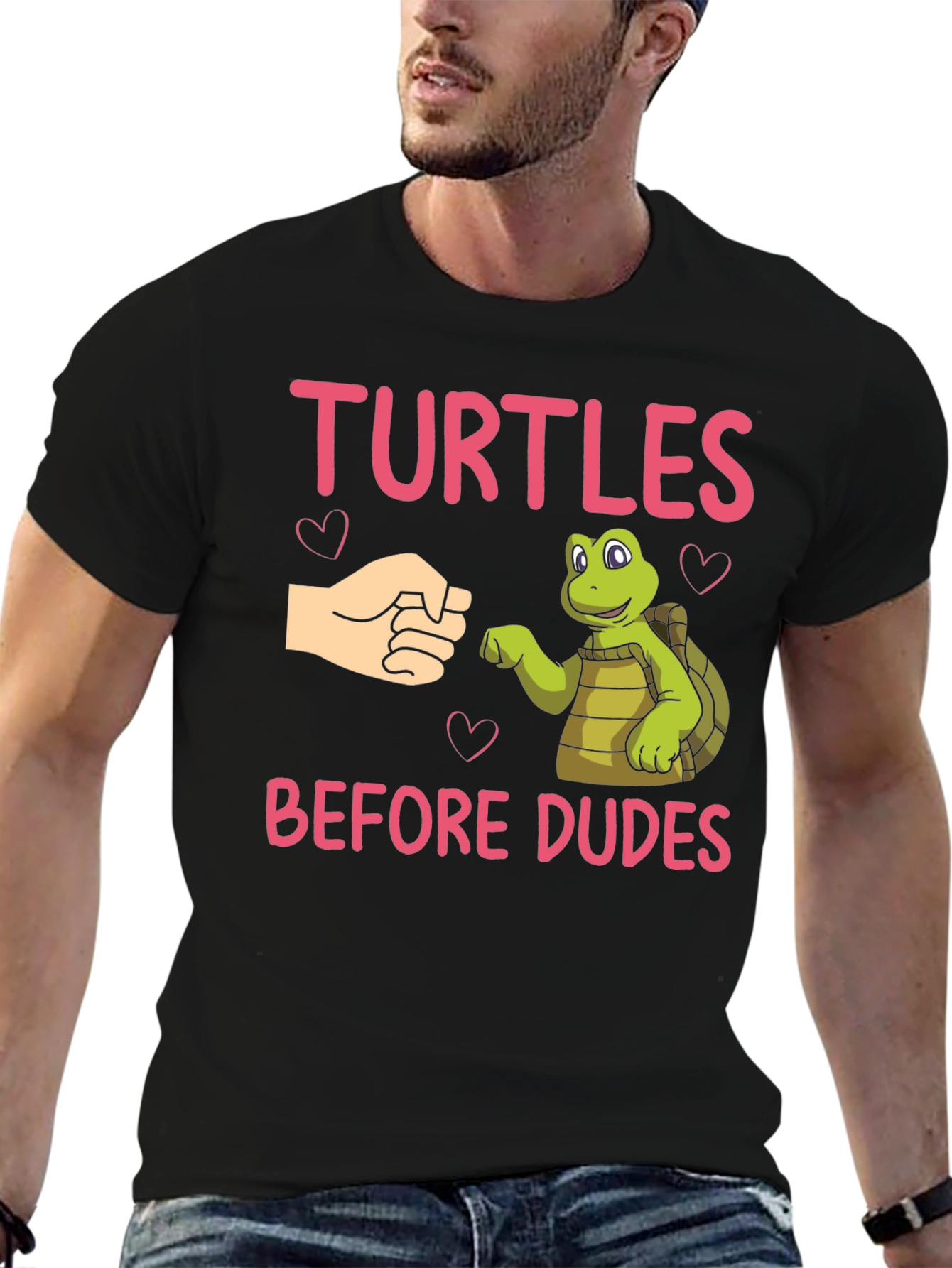 Turtles Before Dudes Black T-Shirt