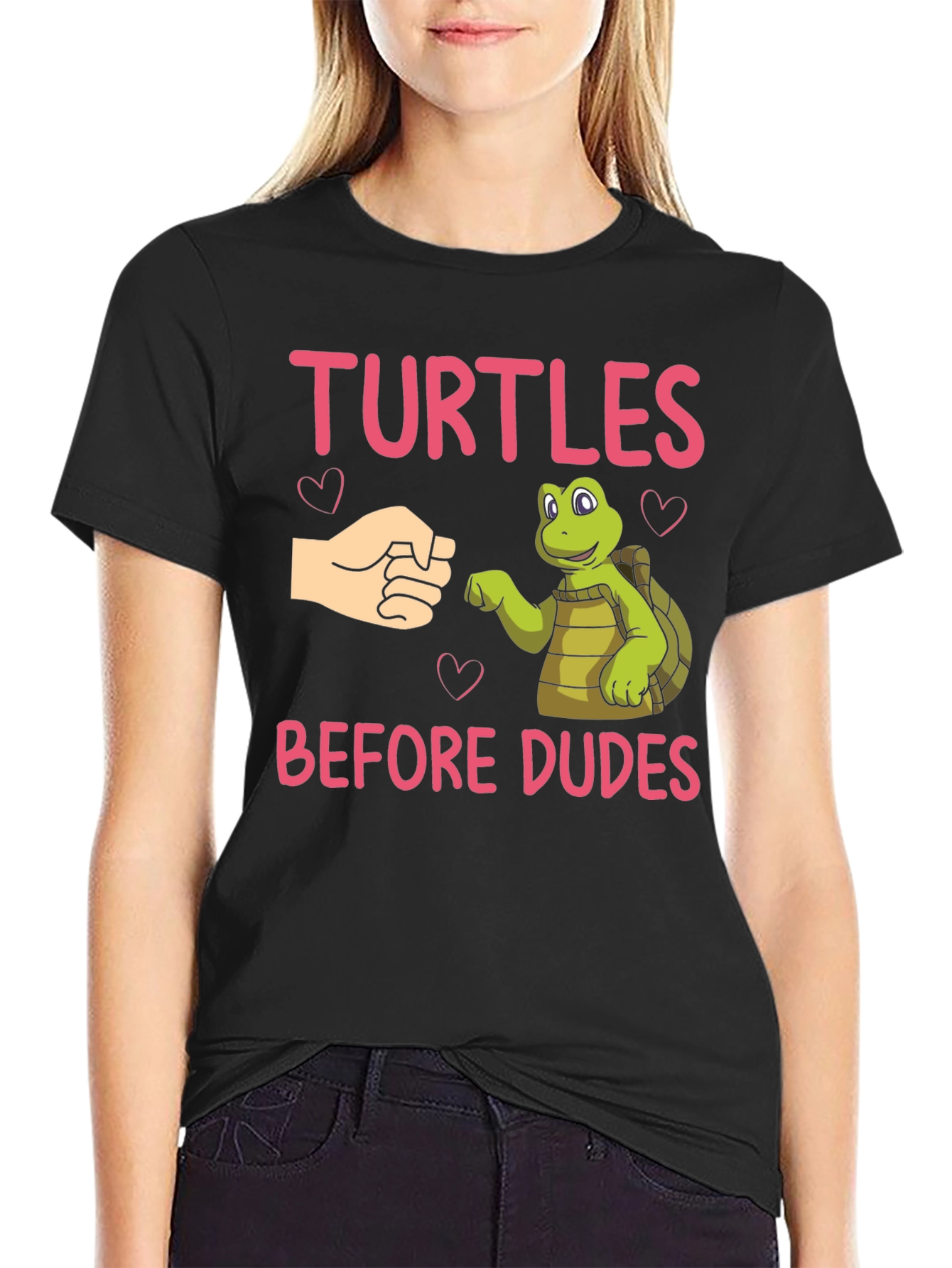Turtles Before Dudes Black T-Shirt