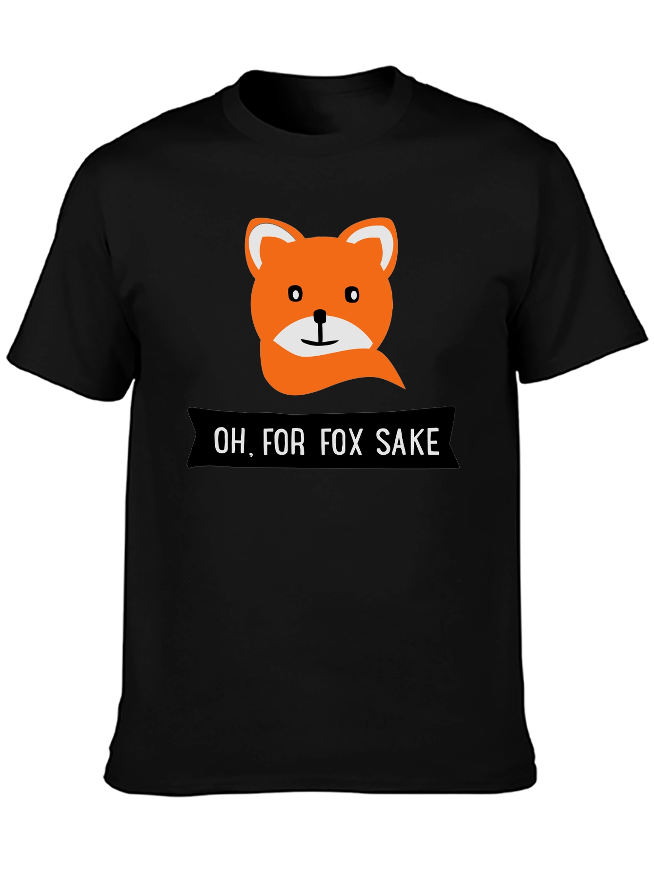 Funny Fox Sake Graphic T-Shirt - Mens Black Tee