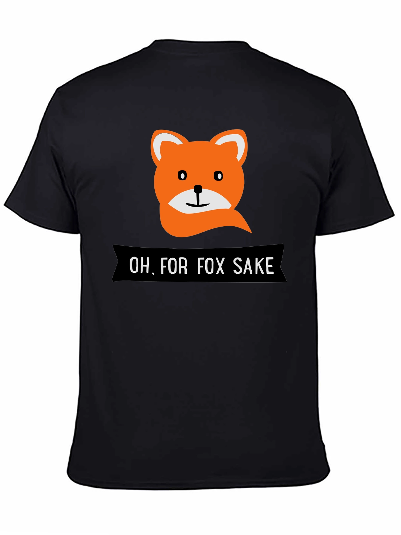 Funny Fox Sake Graphic T-Shirt - Mens Black Tee