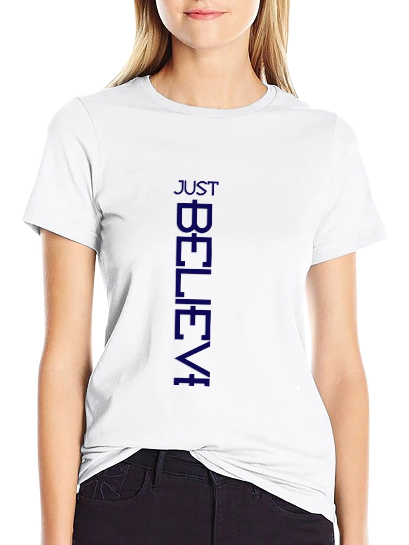 Just Believe Mens Black T-Shirt