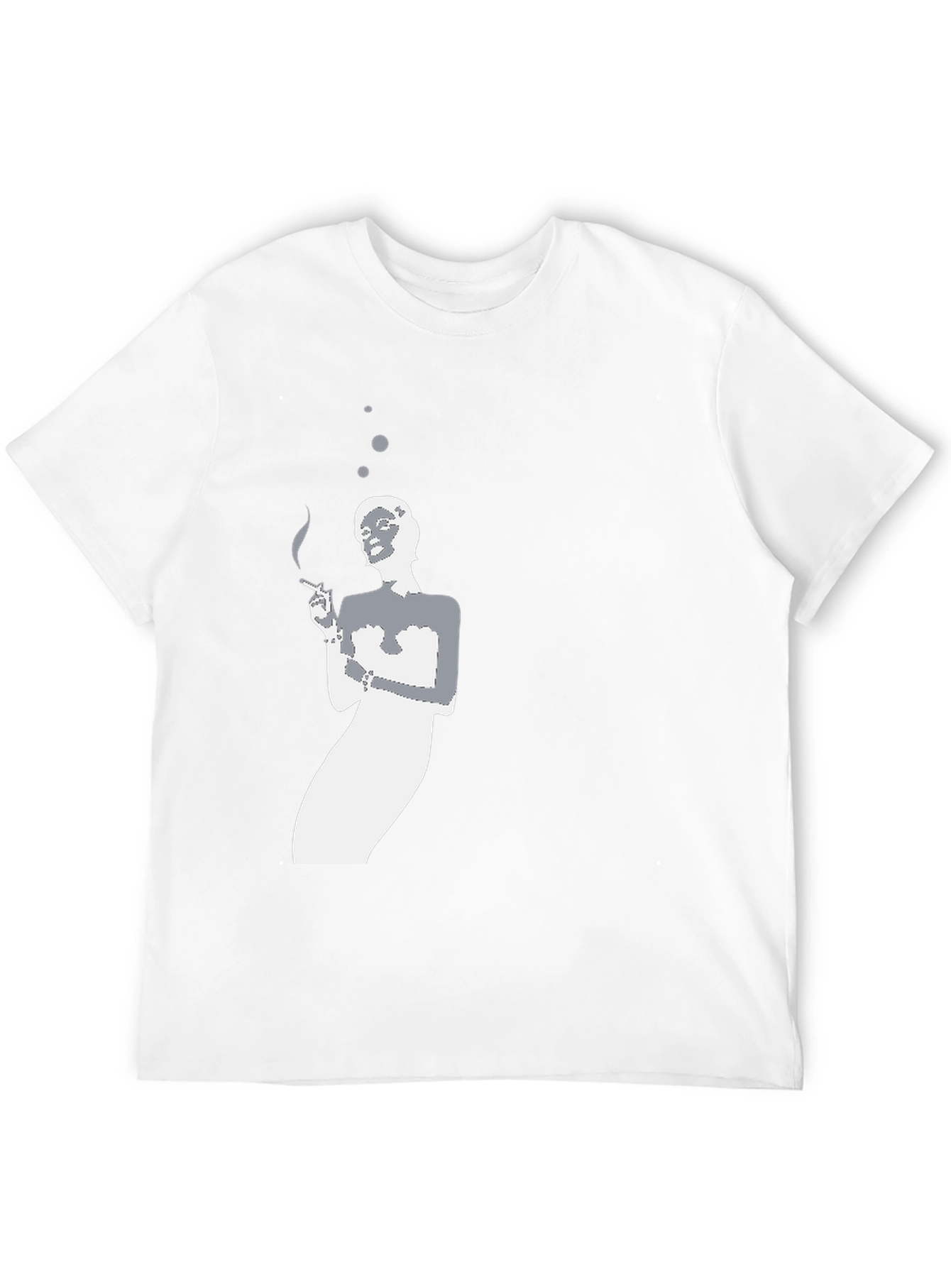 Smoking Silhouette Graphic Tee - Black Cotton T-Shirt