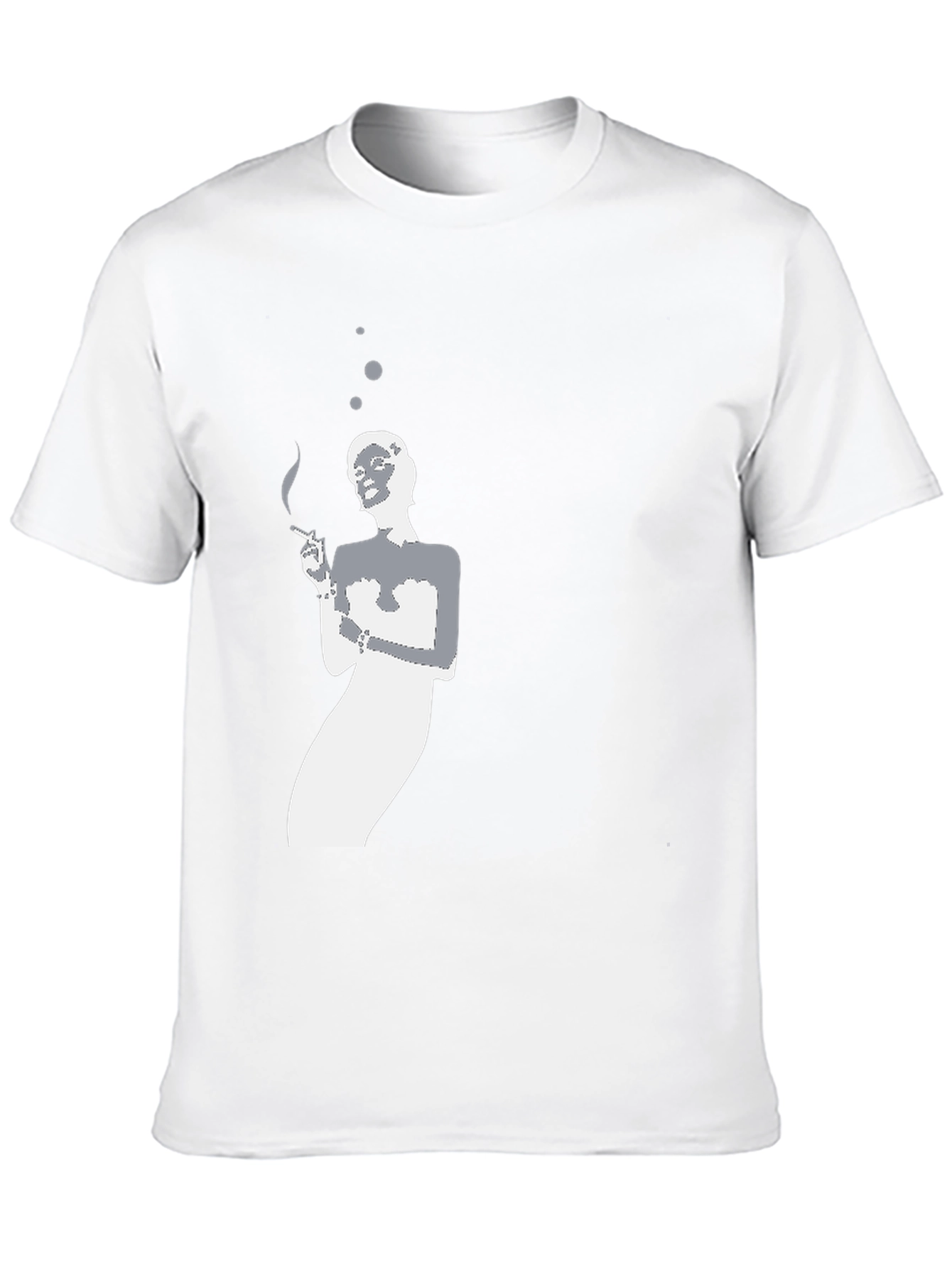 Smoking Silhouette Graphic Tee - Black Cotton T-Shirt