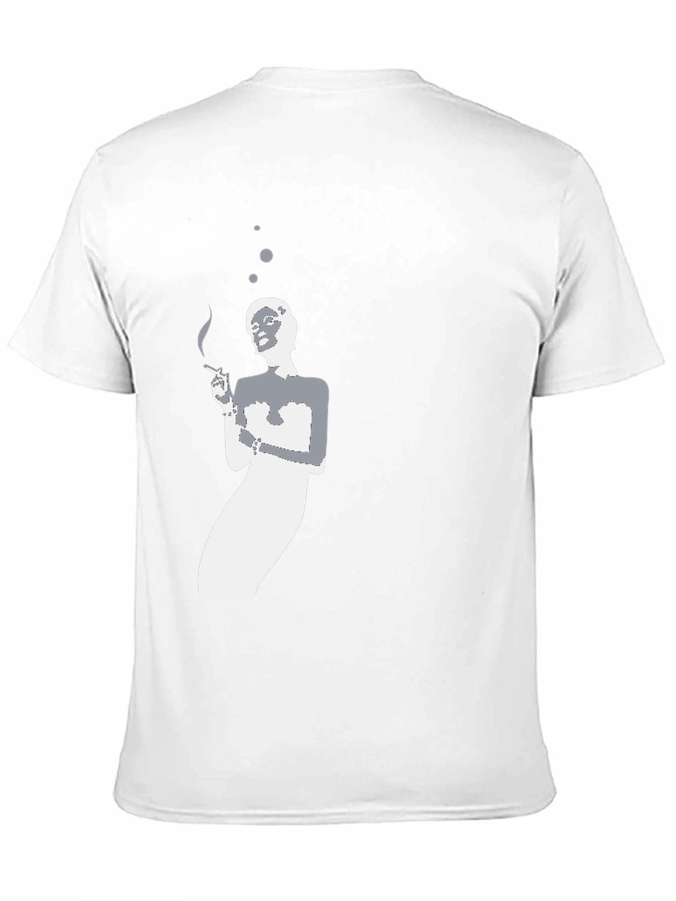 Smoking Silhouette Graphic Tee - Black Cotton T-Shirt