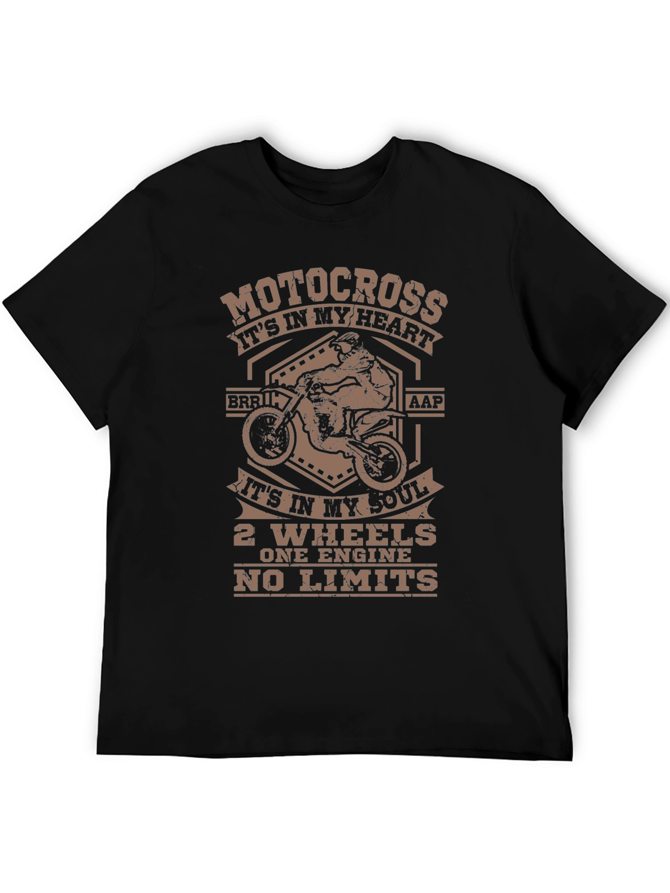 Motocross Black T-Shirt - Its In My Heart Design