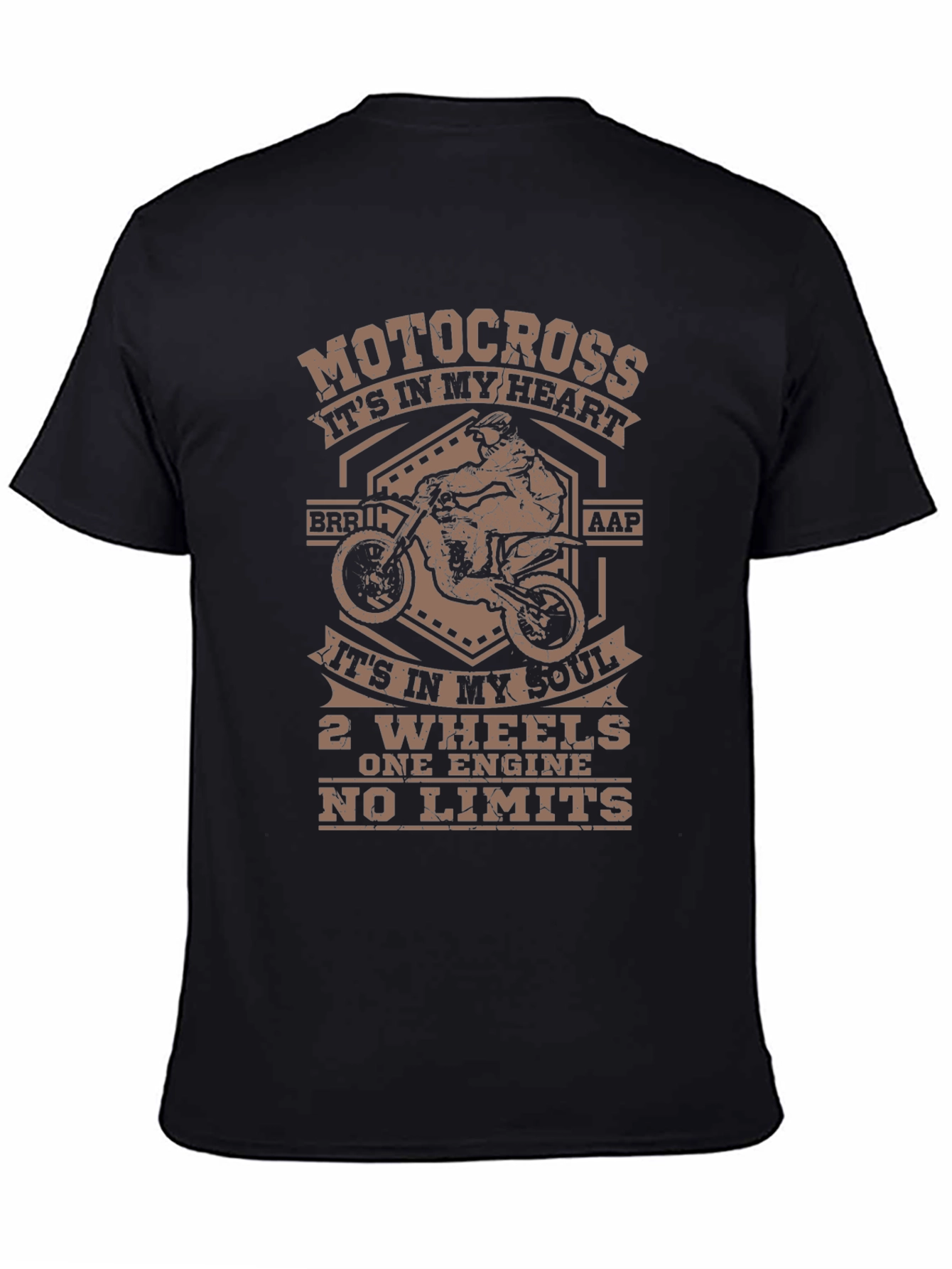 Motocross Black T-Shirt - Its In My Heart Design