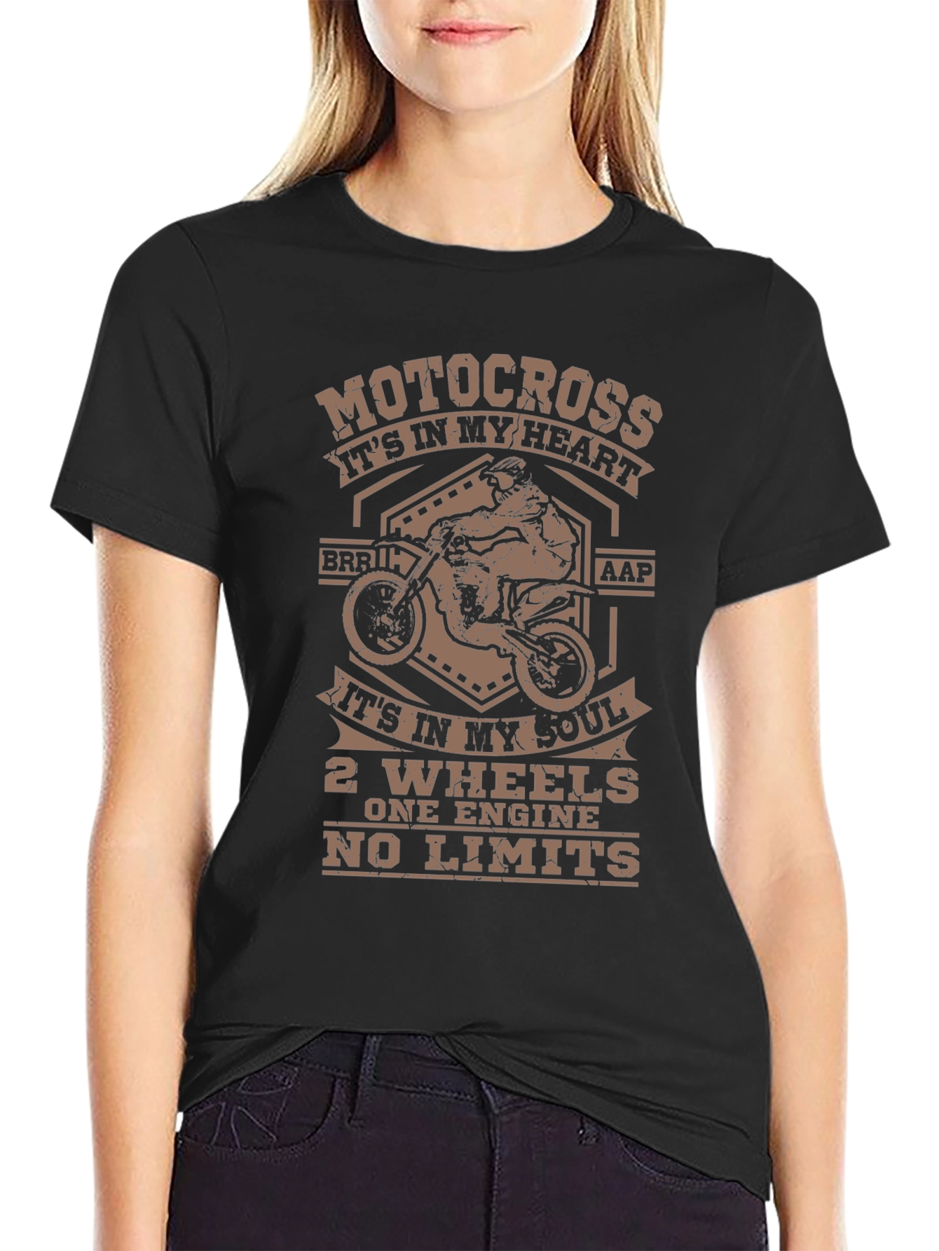 Motocross Black T-Shirt - Its In My Heart Design