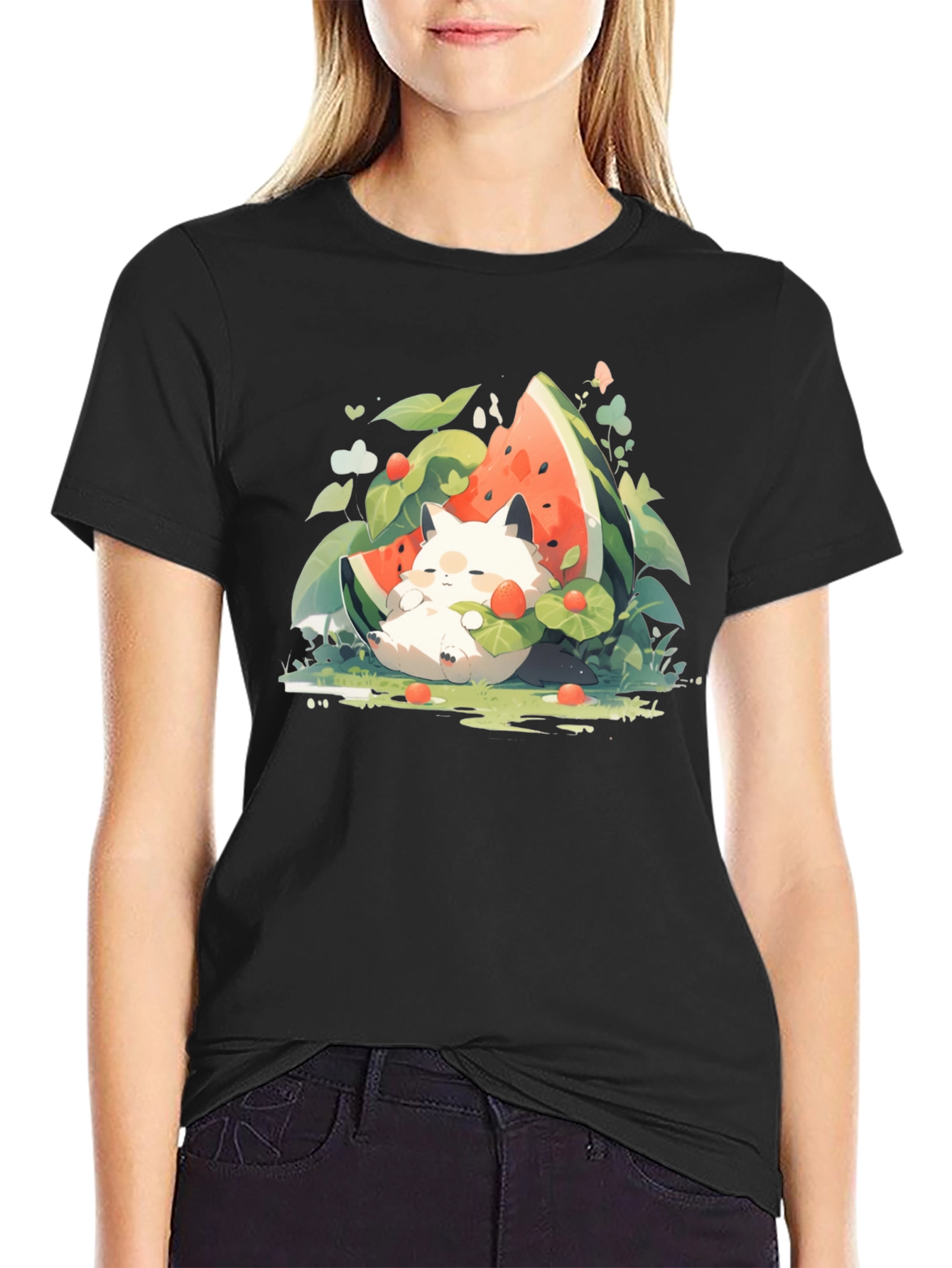 Cute Cat Watermelon T-Shirt