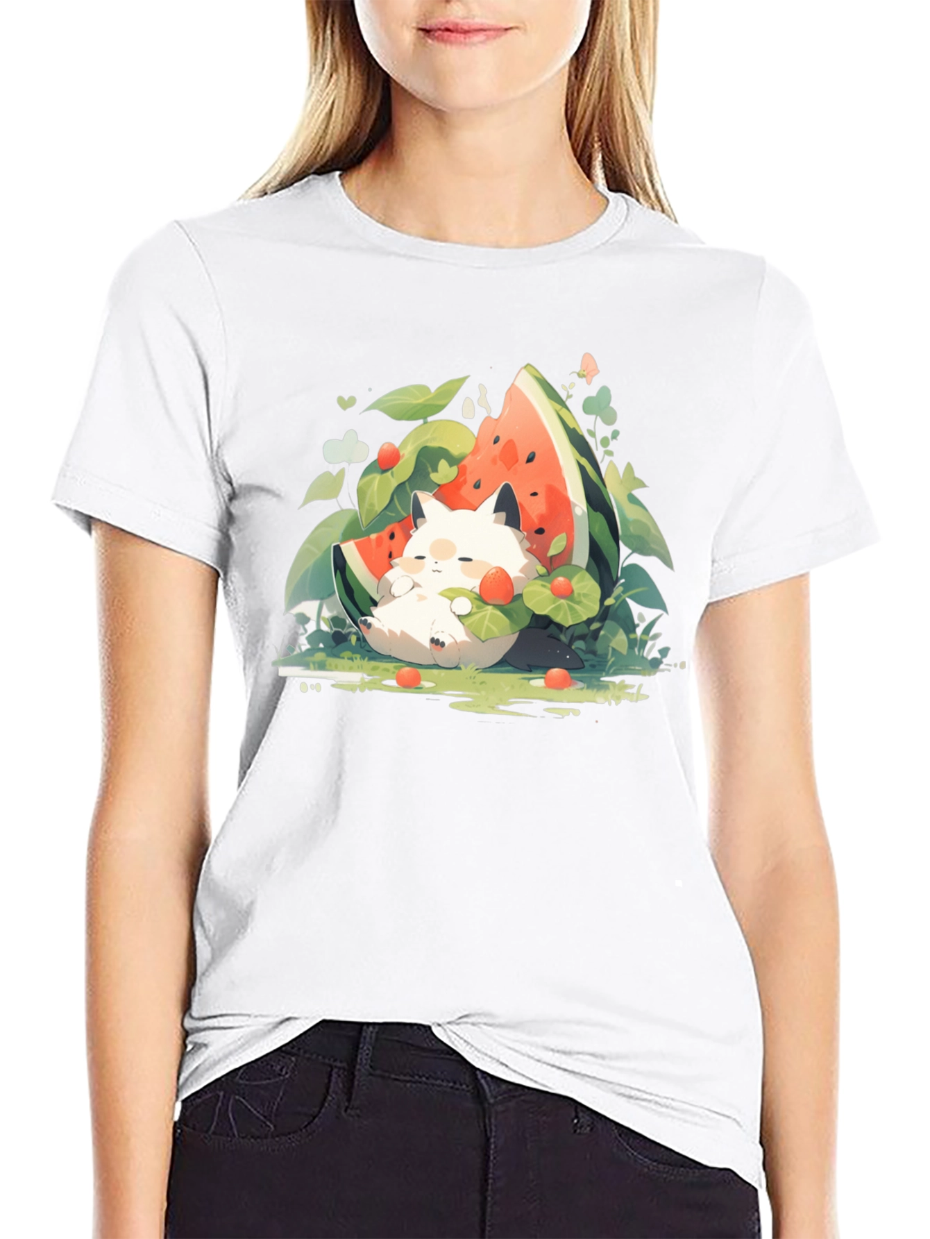 Cute Cat Watermelon T-Shirt