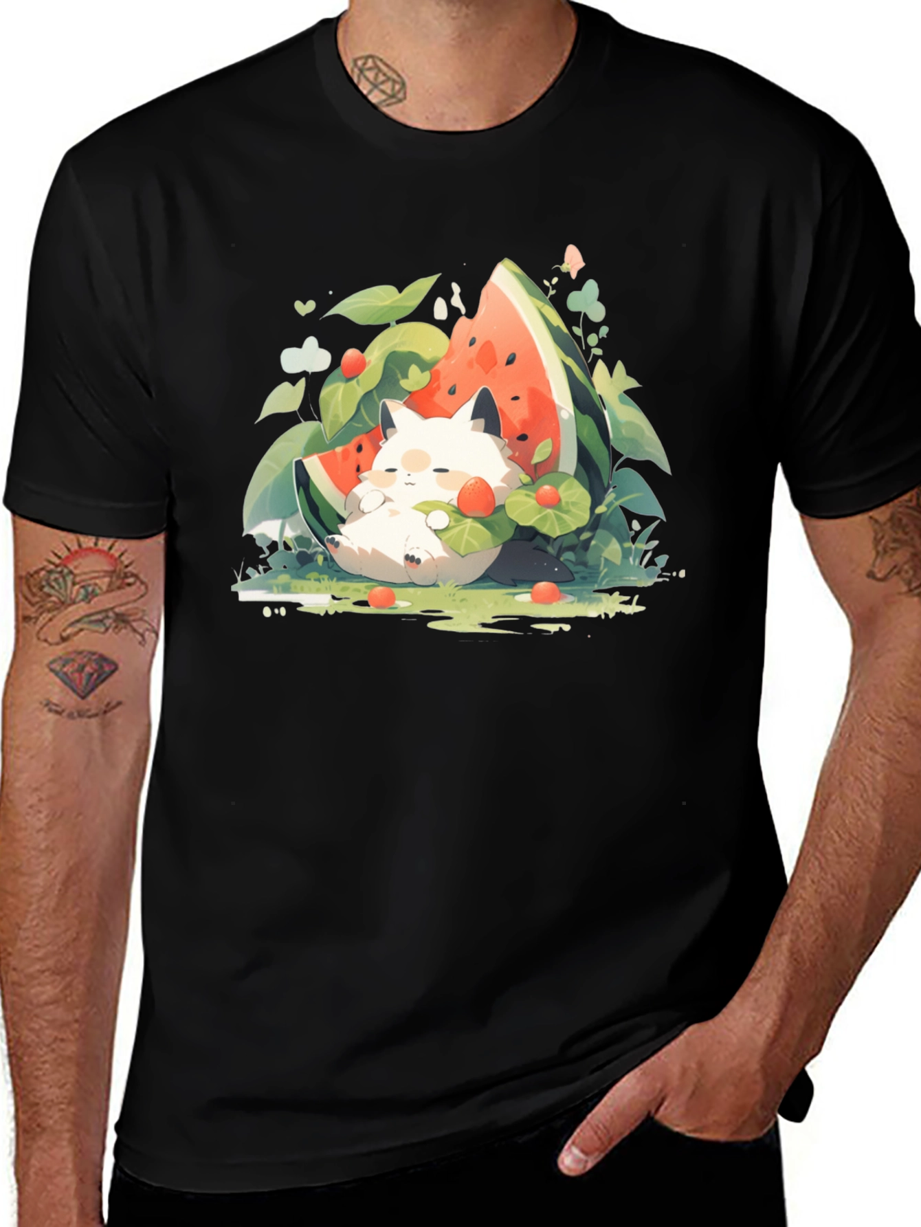 Cute Cat Watermelon T-Shirt