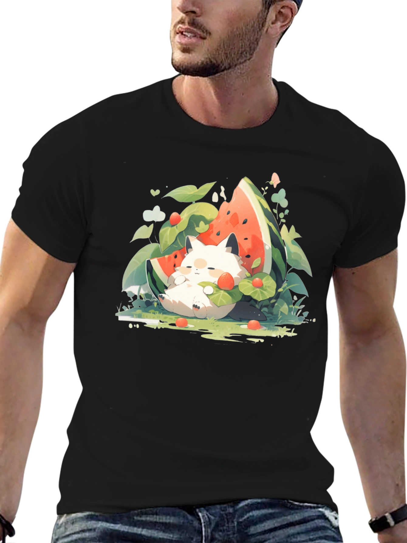 Cute Cat Watermelon T-Shirt