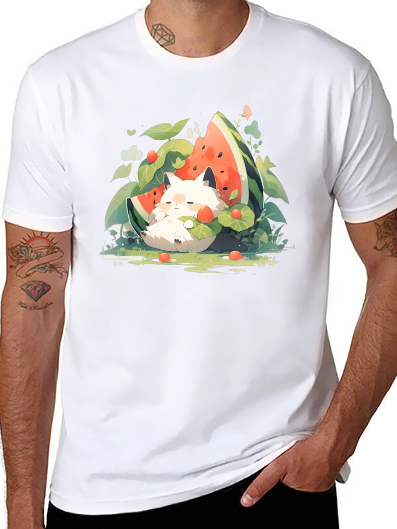 Cute Cat Watermelon T-Shirt