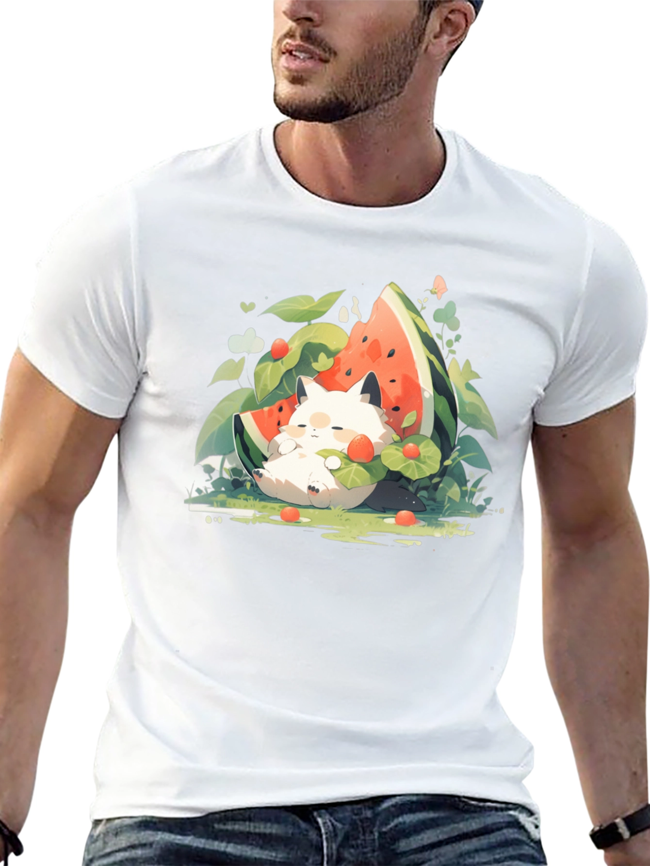 Cute Cat Watermelon T-Shirt