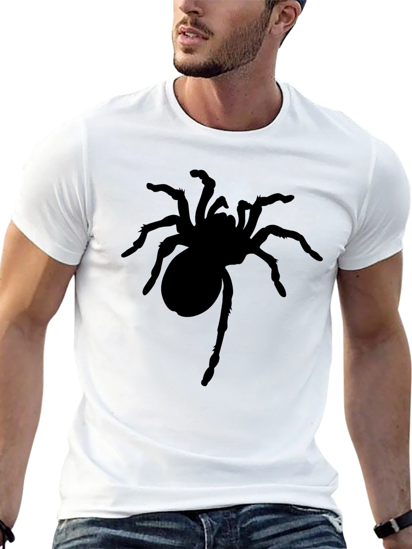 Mens Black Spider Graphic T-Shirt