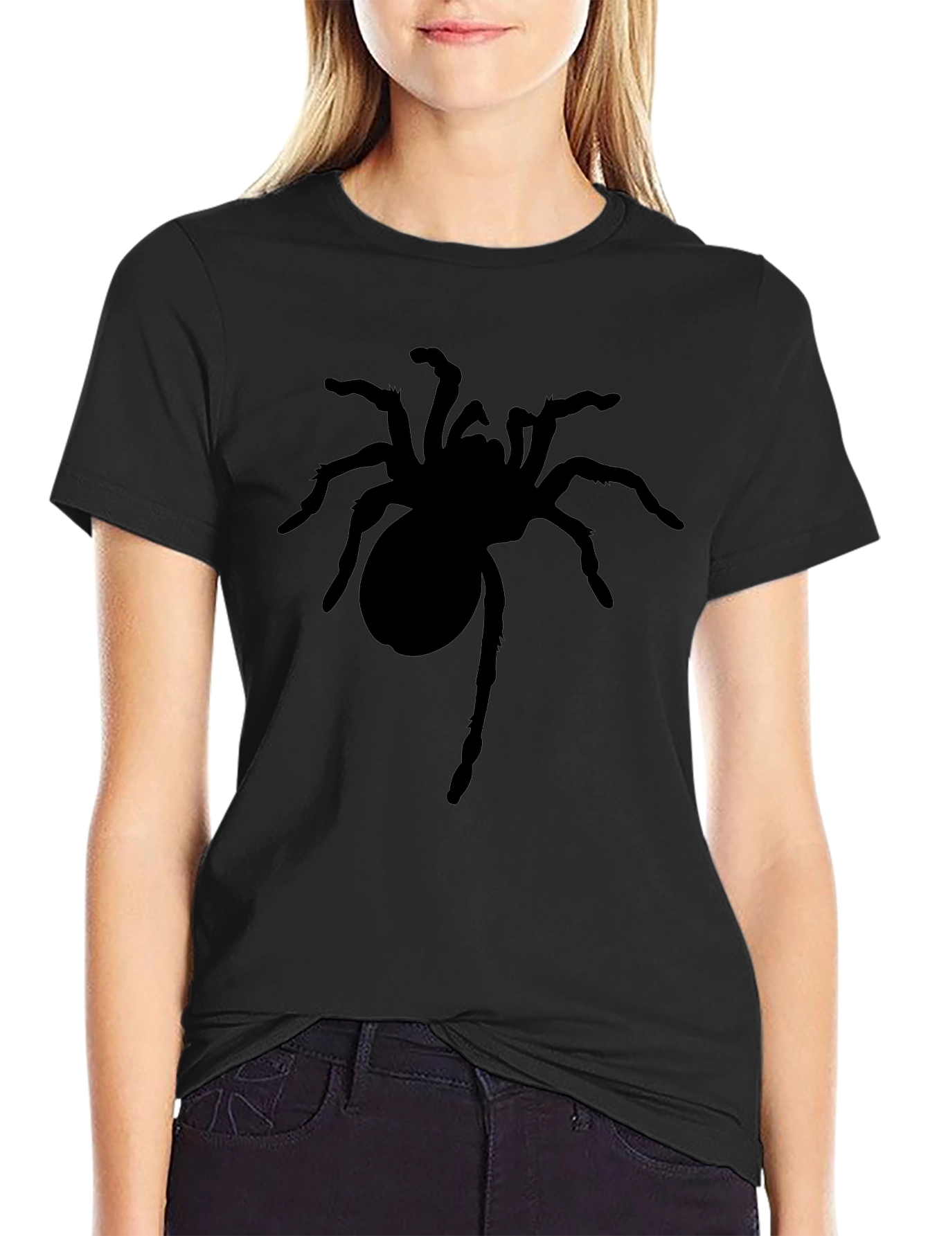 Mens Black Spider Graphic T-Shirt