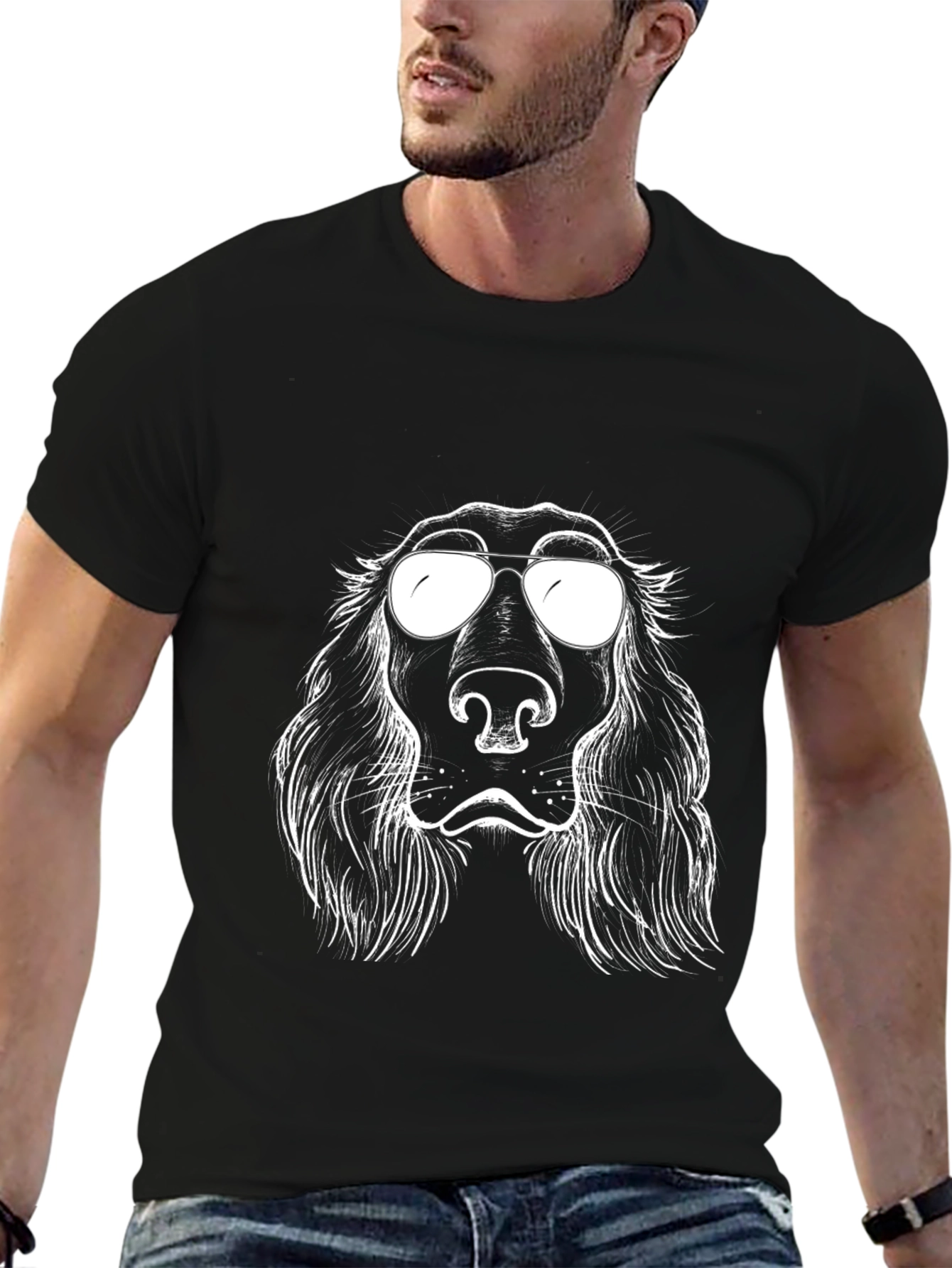 Cool Dog Graphic T-Shirt - Black