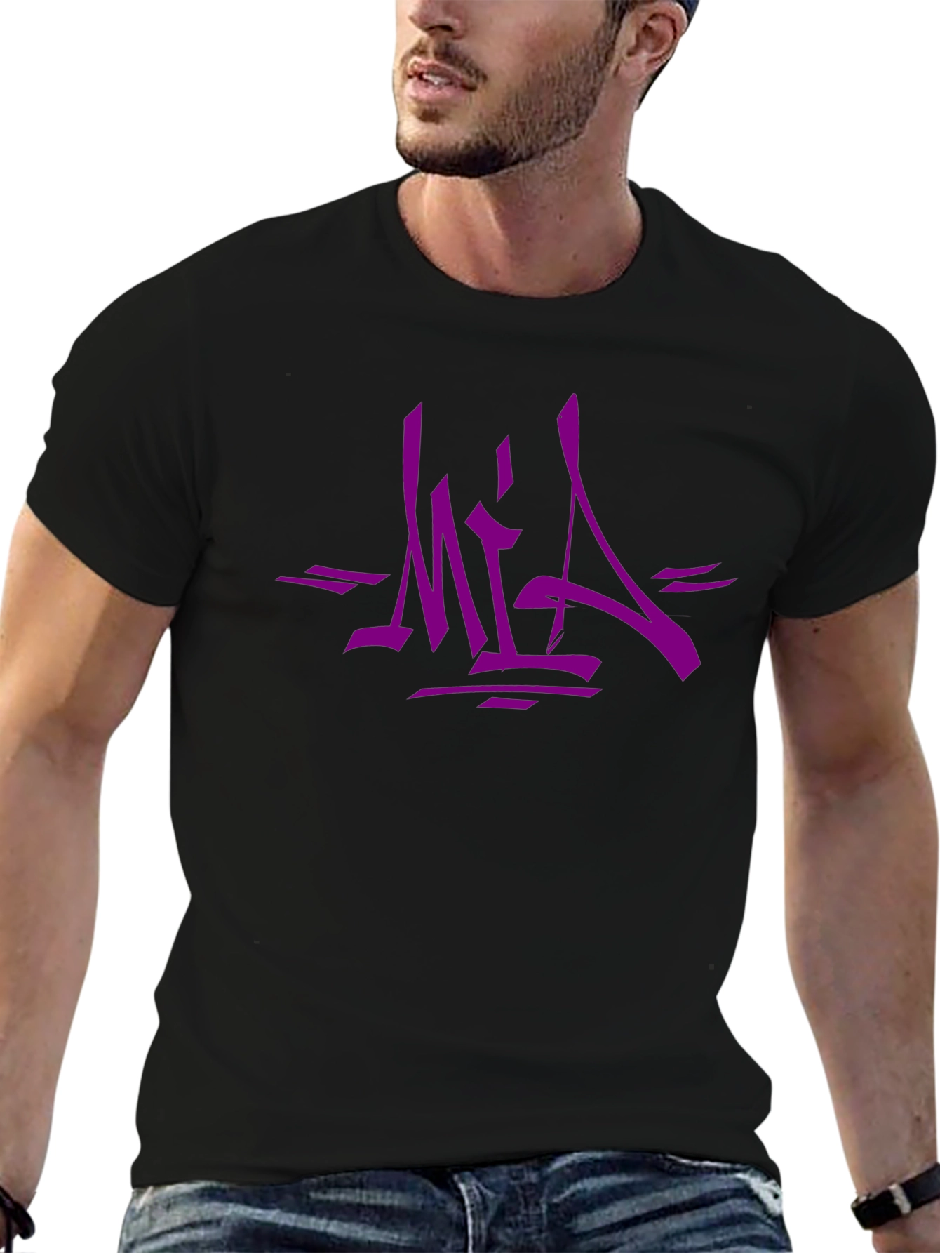 Urban Style Graphic Tee - Bold Purple MIA Design