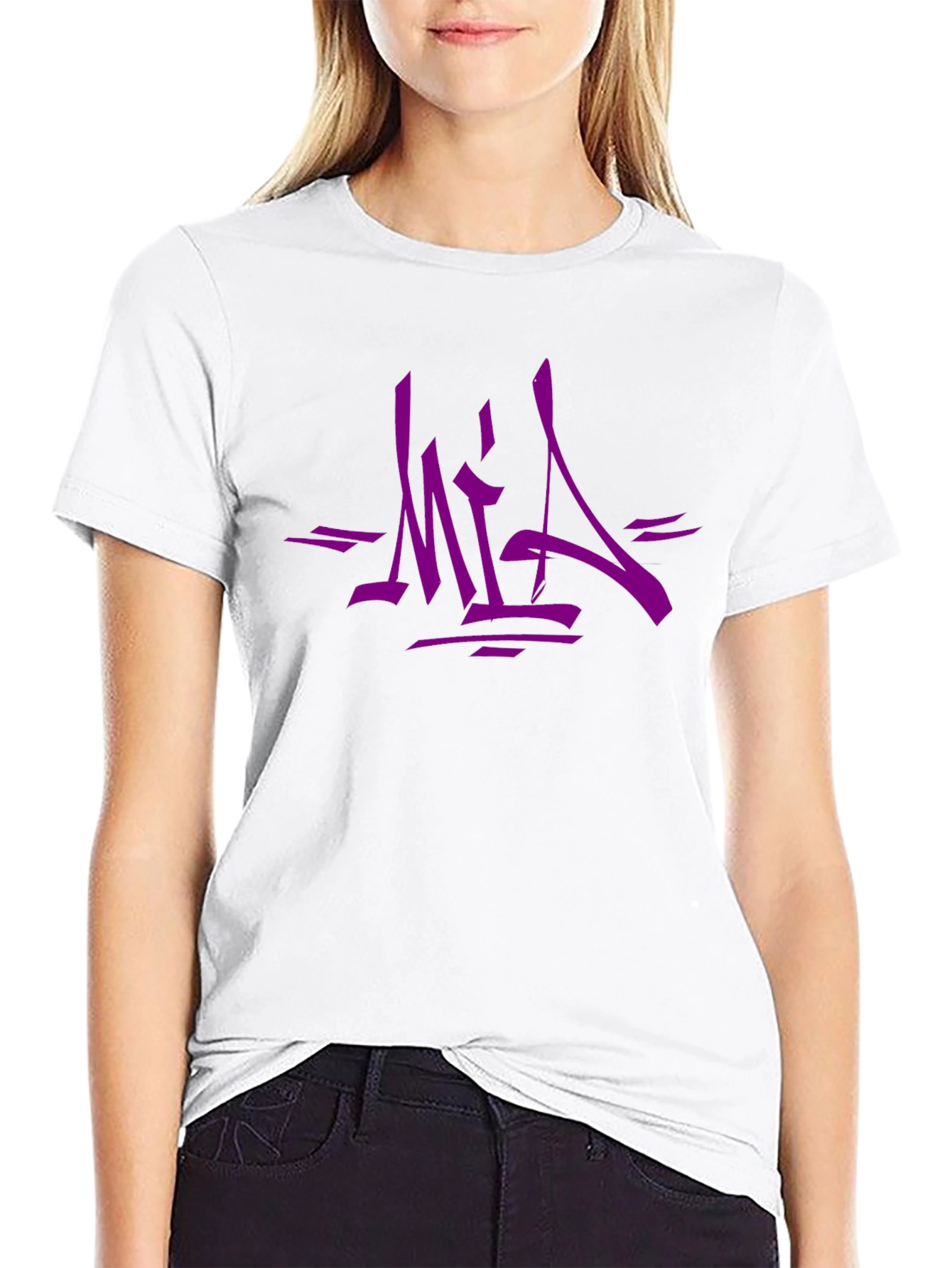 Urban Style Graphic Tee - Bold Purple MIA Design
