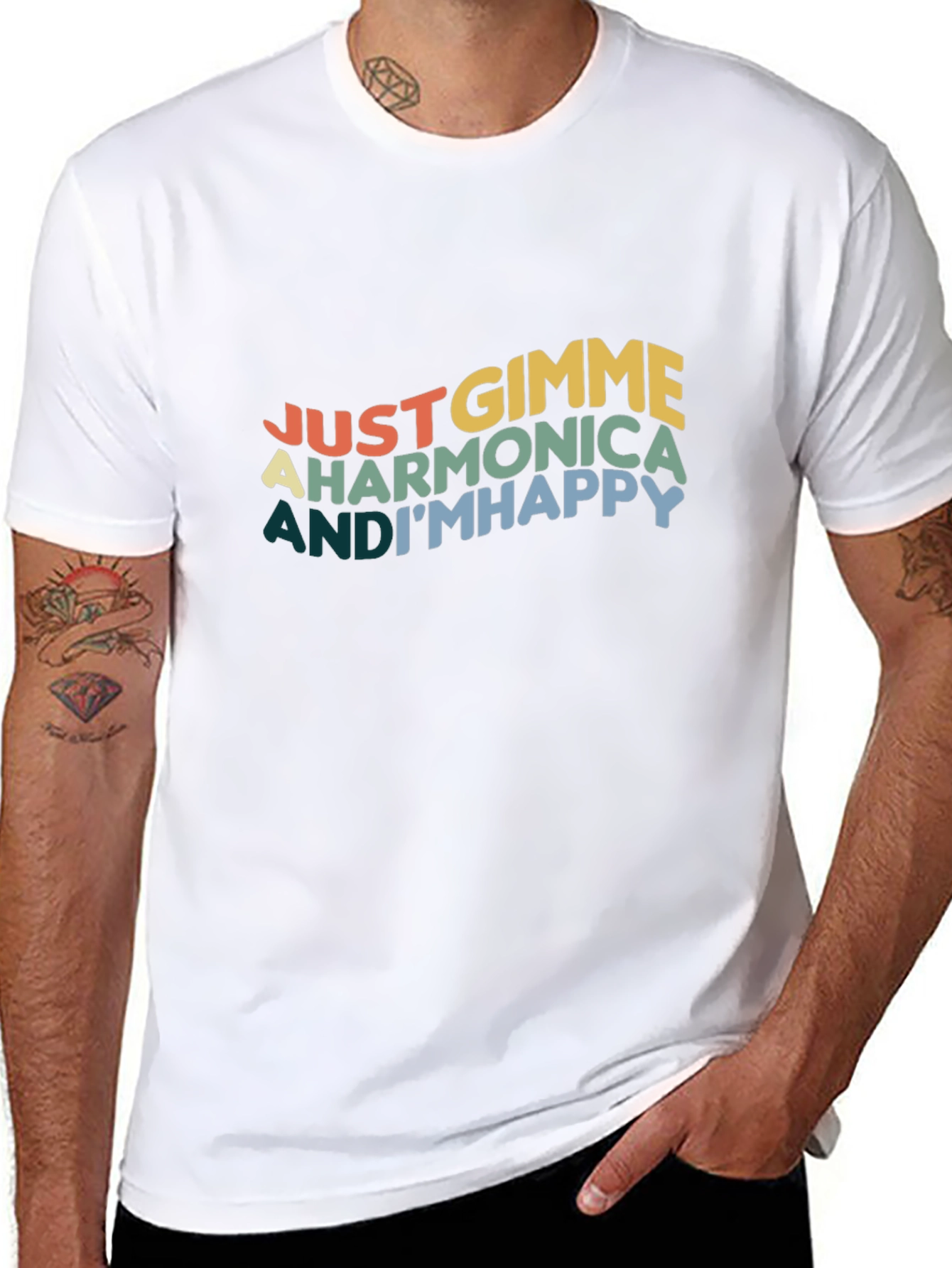 Just Gimme A Harmonica and Im Happy T-Shirt