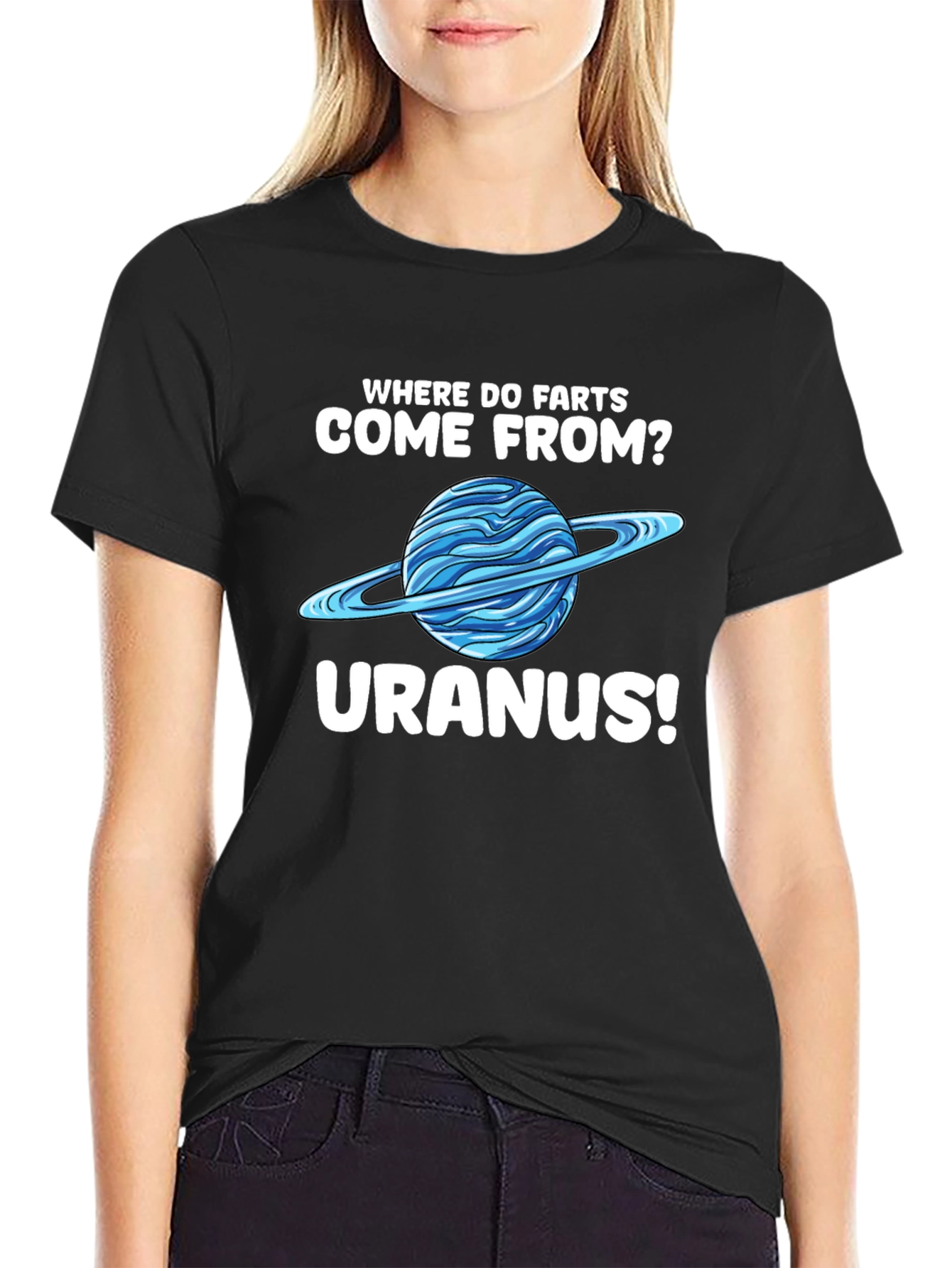 Uranus Humor Graphic T-Shirt Funny Space Joke Tee