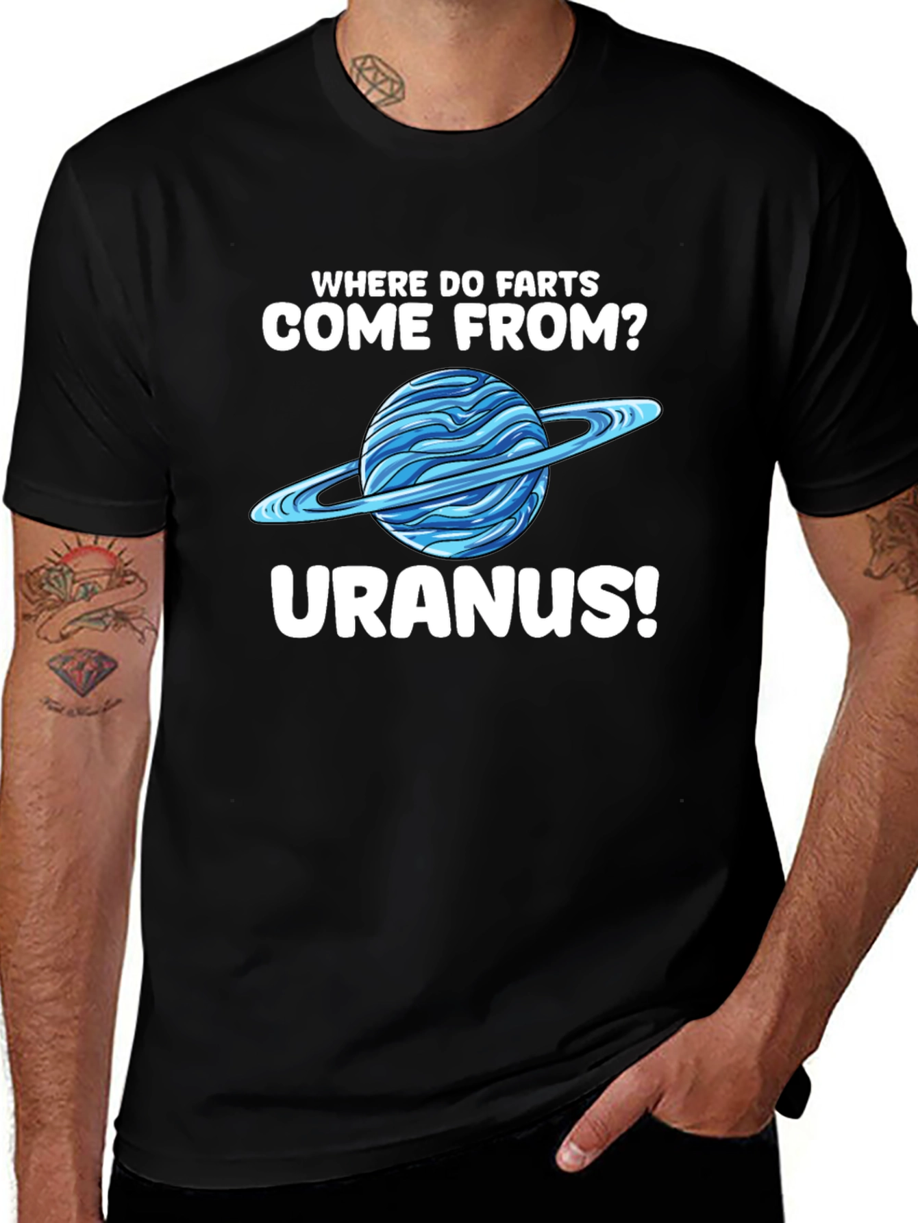 Uranus Humor Graphic T-Shirt Funny Space Joke Tee