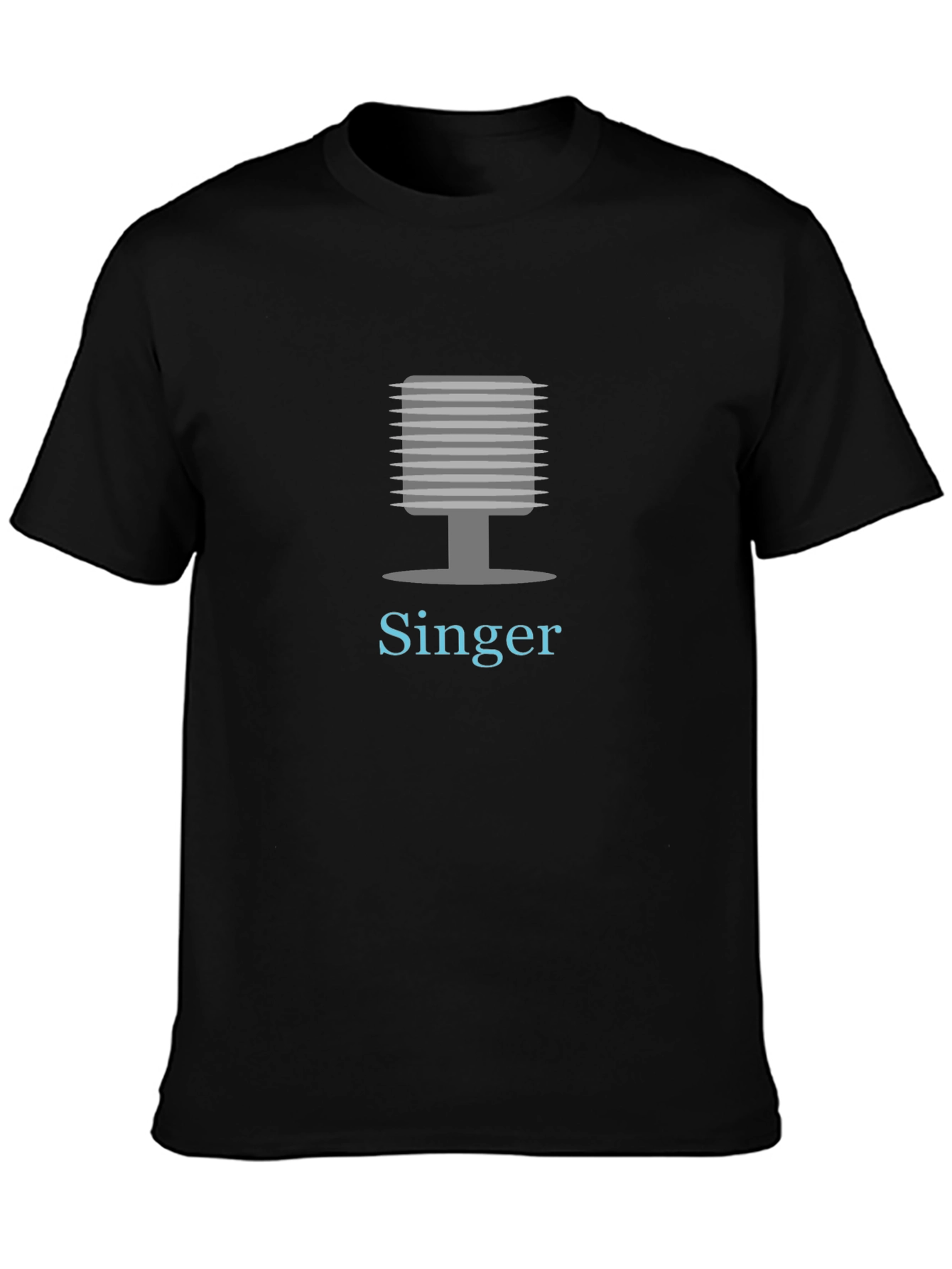 Singer Microphone Graphic Tee - Black Cotton